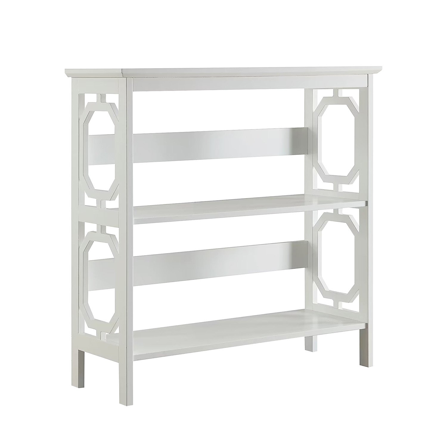 V240-TBL-NTD-096-05-202505071212-00 Sarantino Laurel 3-Tier Bookshelf Display Rack in White - Image 1