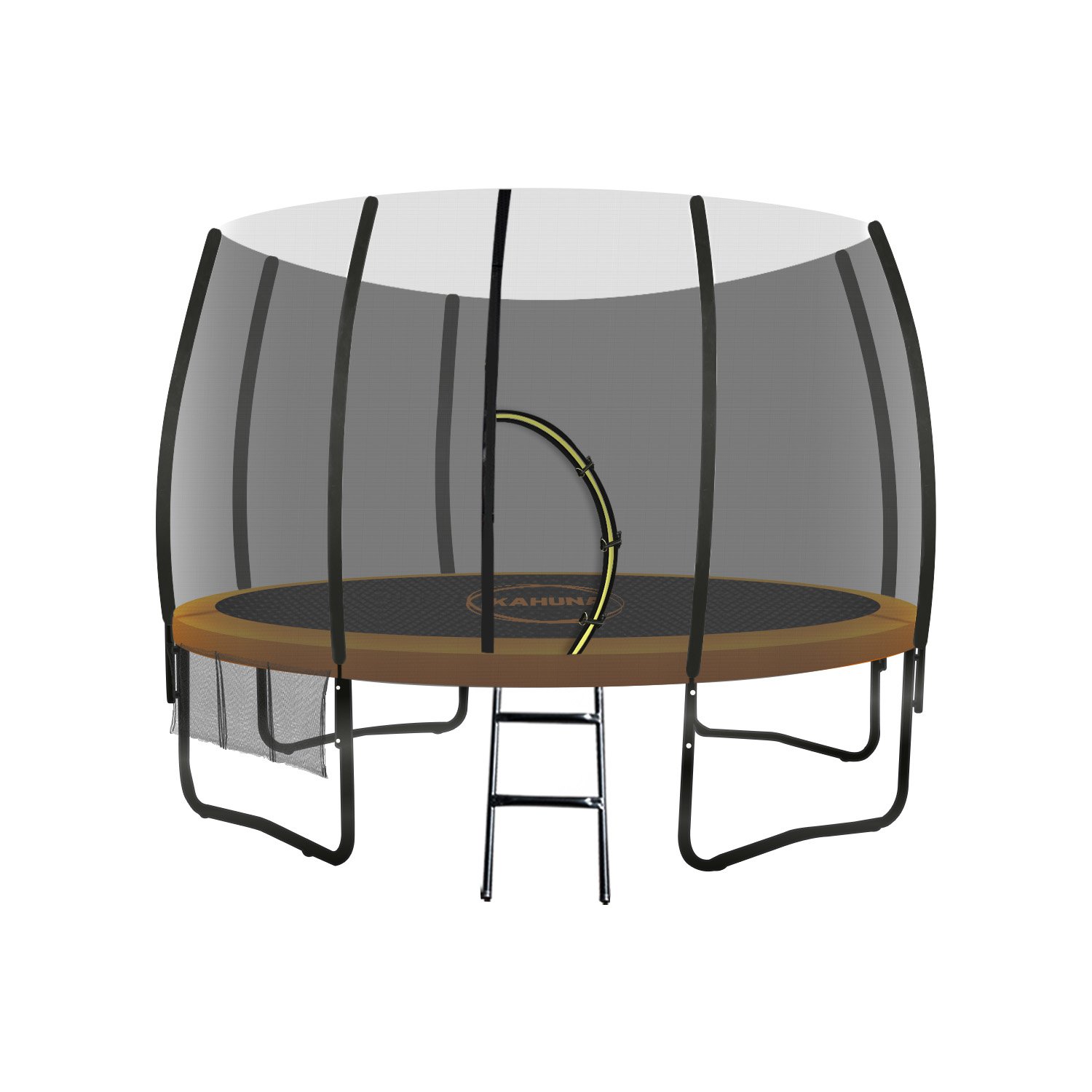 V240-TRM-KAH-ELA-10D-68277-00 Kahuna 10ft Twister Springless Trampoline Safety Net Pad Mat Outdoor Orange - Image 1