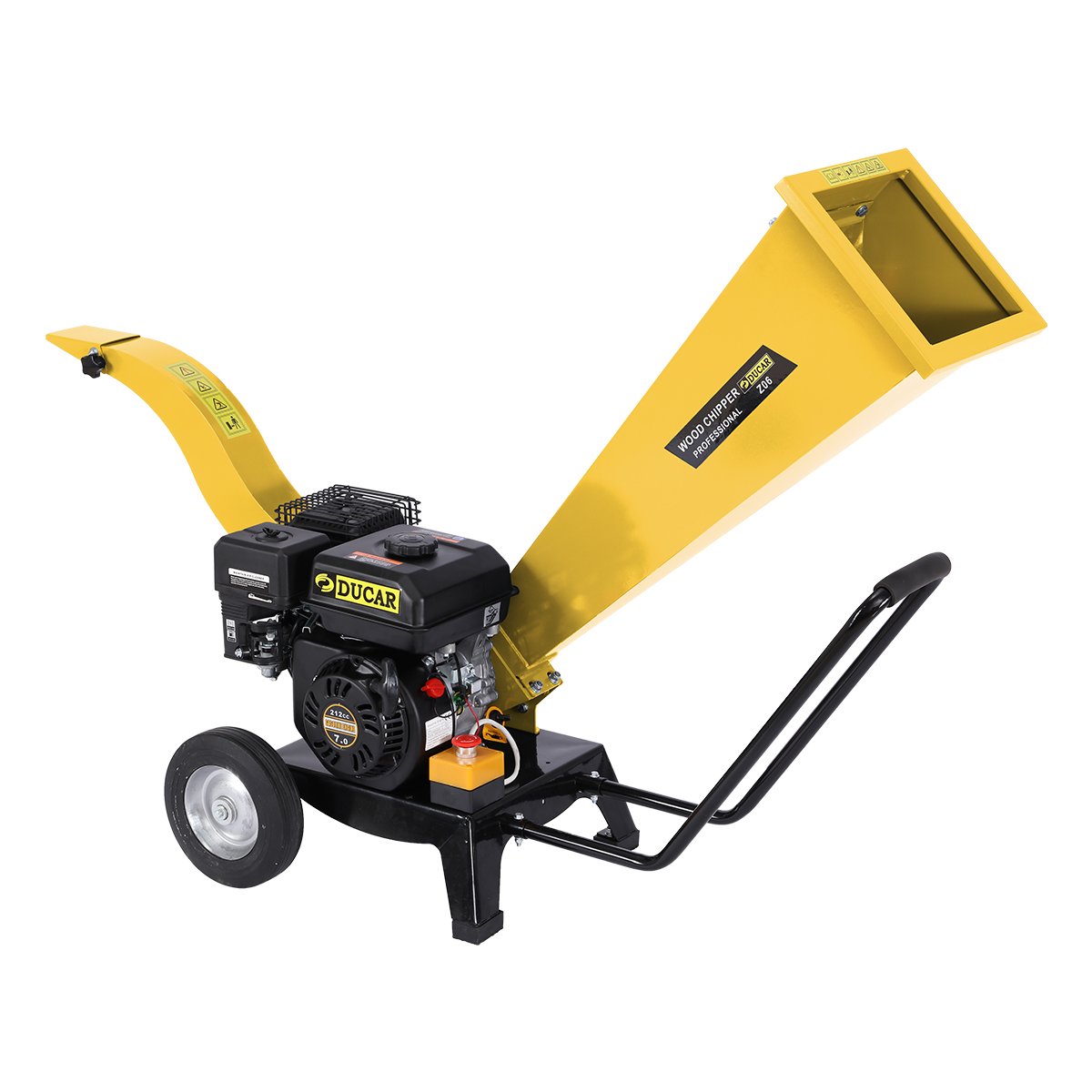 V240-WCP-Z06-YLBK-70183-00 Ducar 7hp Wood Chipper Shredder Mulcher Grinder Petrol Yellow - Image 1
