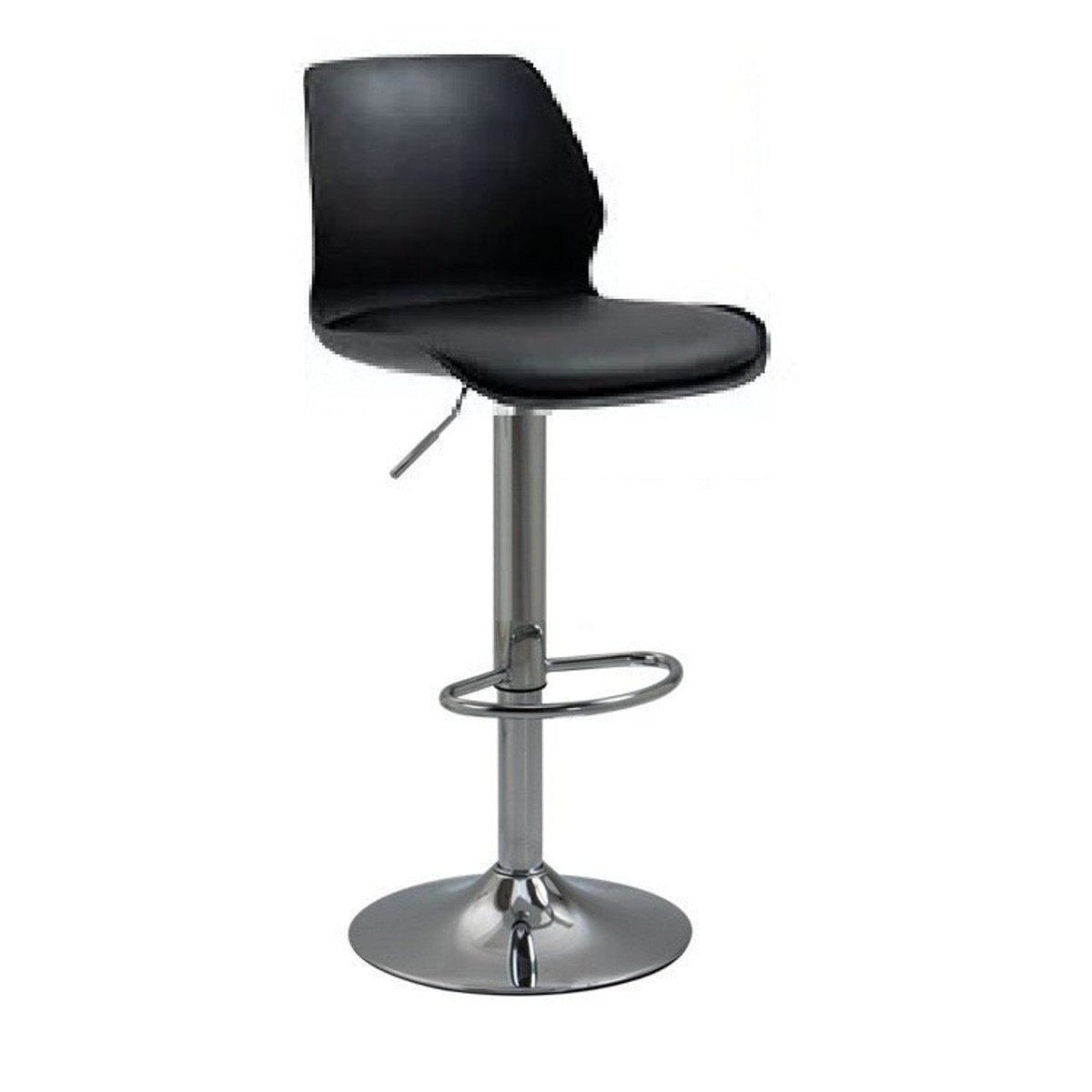 V255-8404-BLACK-52692-00 Bar Stools Kitchen Bar Stool Leather Barstools Swivel Gas Lift Counter Chairs x2 BS8404 Black - Image 1