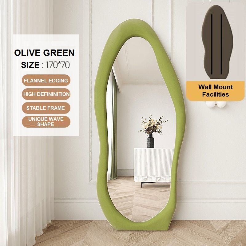 V255-FBMI-CL-OLGR_170-186615-00 1.7m Standing Maiden Mirror Full Length Aesthetic Full Size Floor Mirror Bedroom Creative Modern Deco - Amazingooh Wholesale 1.7m Standing Maiden Mirror Full Length Aesthetic Full Size Floor Mirror Bedroom Creative Modern Deco - Amazin - Image 1