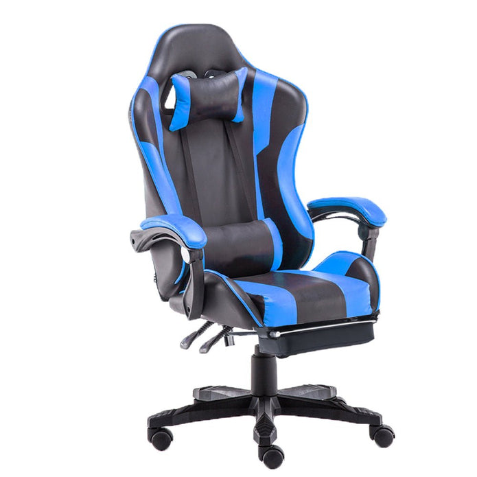V255-LGCHAIR-BLUE-52397-00 Gaming Chair Office Computer Seating Racing PU Executive Racer Recliner Large Blue - Image 1