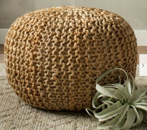 V262-CI-STK-012J-screenshot-1-00 Braided Ottoman Jute Pouffe Footstool Hand Knitted - Image 1