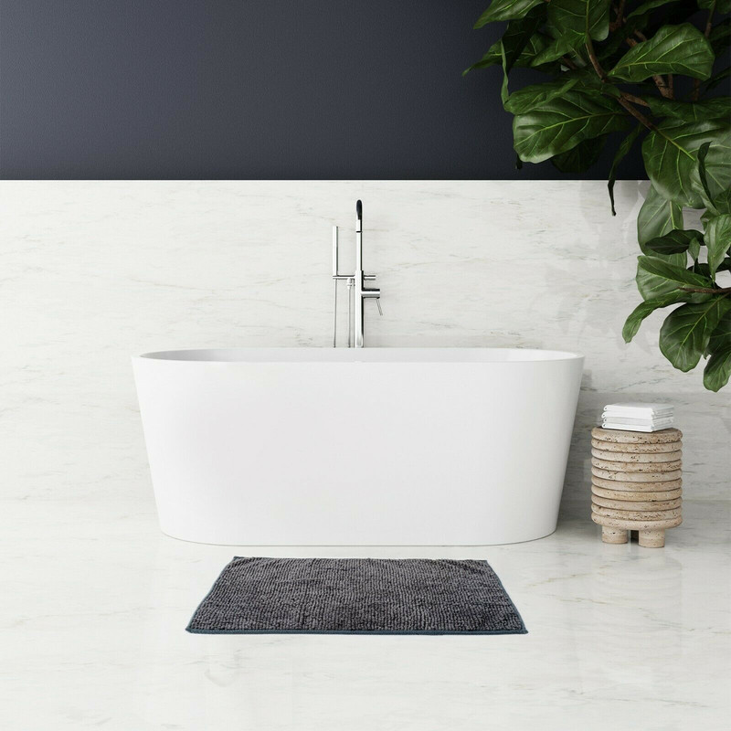 V262-CR-STK-030DG-s-l1600-7-00 Microfiber Shower & Bathroom Bath Mat Non Slip Soft Pile Design (Dark Grey) - Image 1