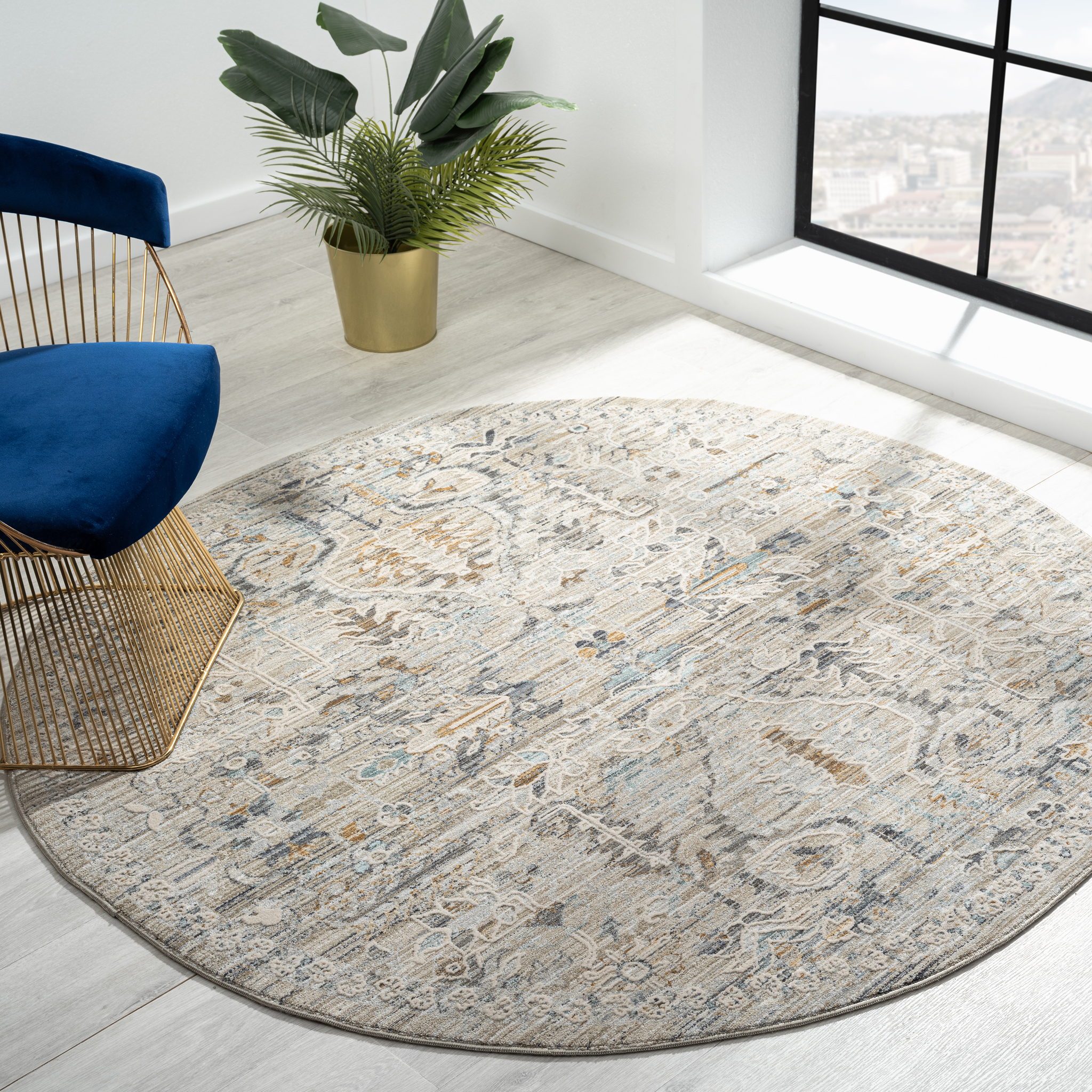 V262-LGH1601606753TAU-172880-00 Aubre Contemporary Area Rug - Taupe - 160x160 - Image 1
