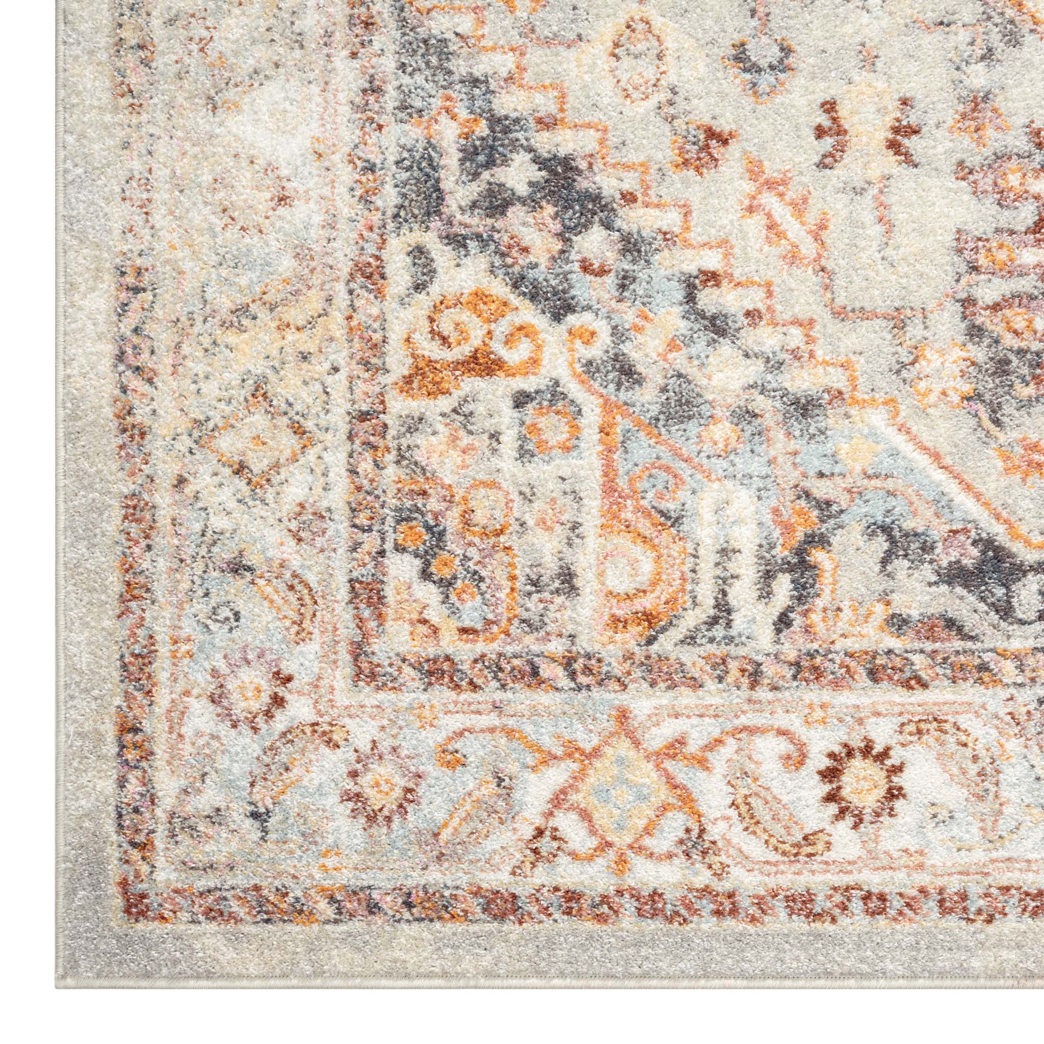 V262-LGH2402407405GRE-172736-00 Ornate Persian Vintage Rug - Grey - 240x240 - Image 1