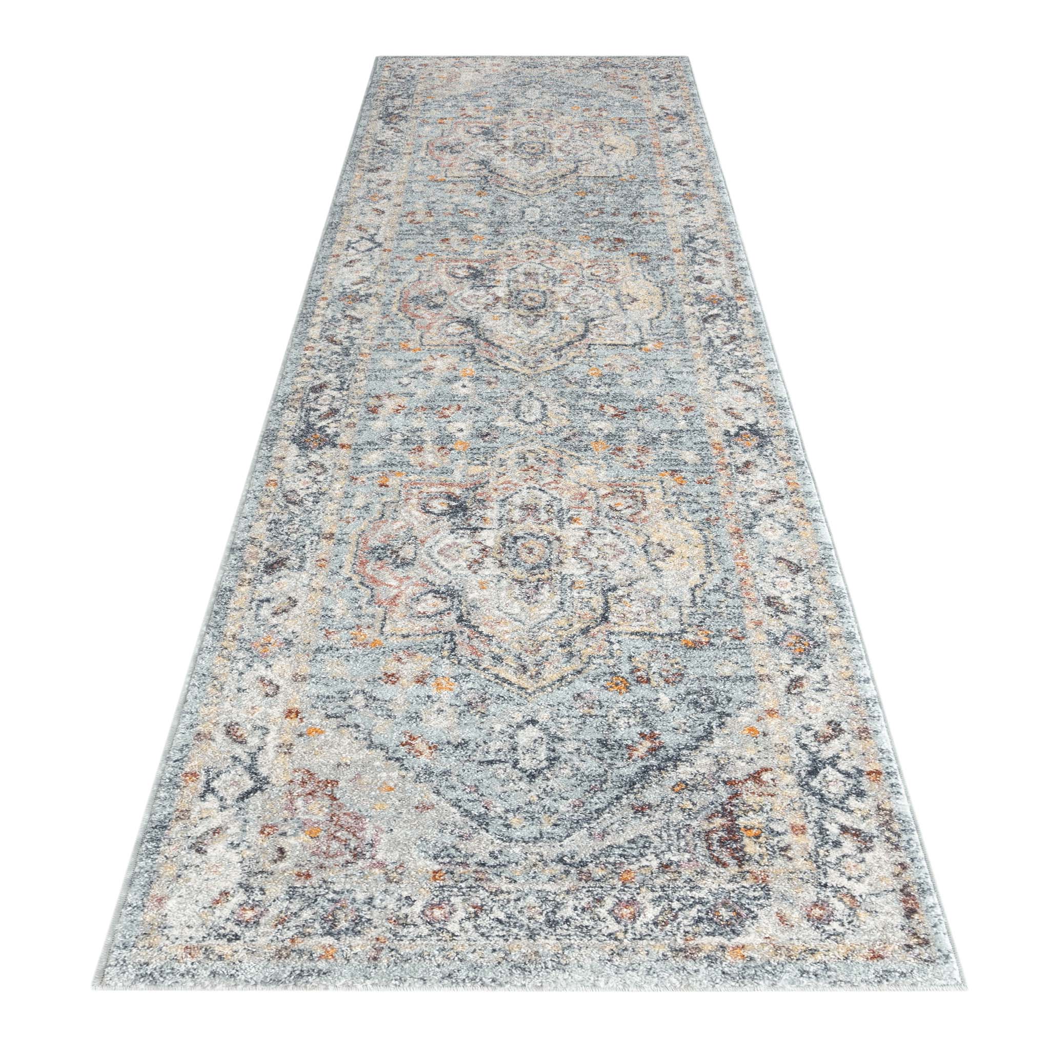 V262-LGH803007402BLU-172760-00 Ornate Persian Vintage Rug - Blue - 80x300 - Image 1