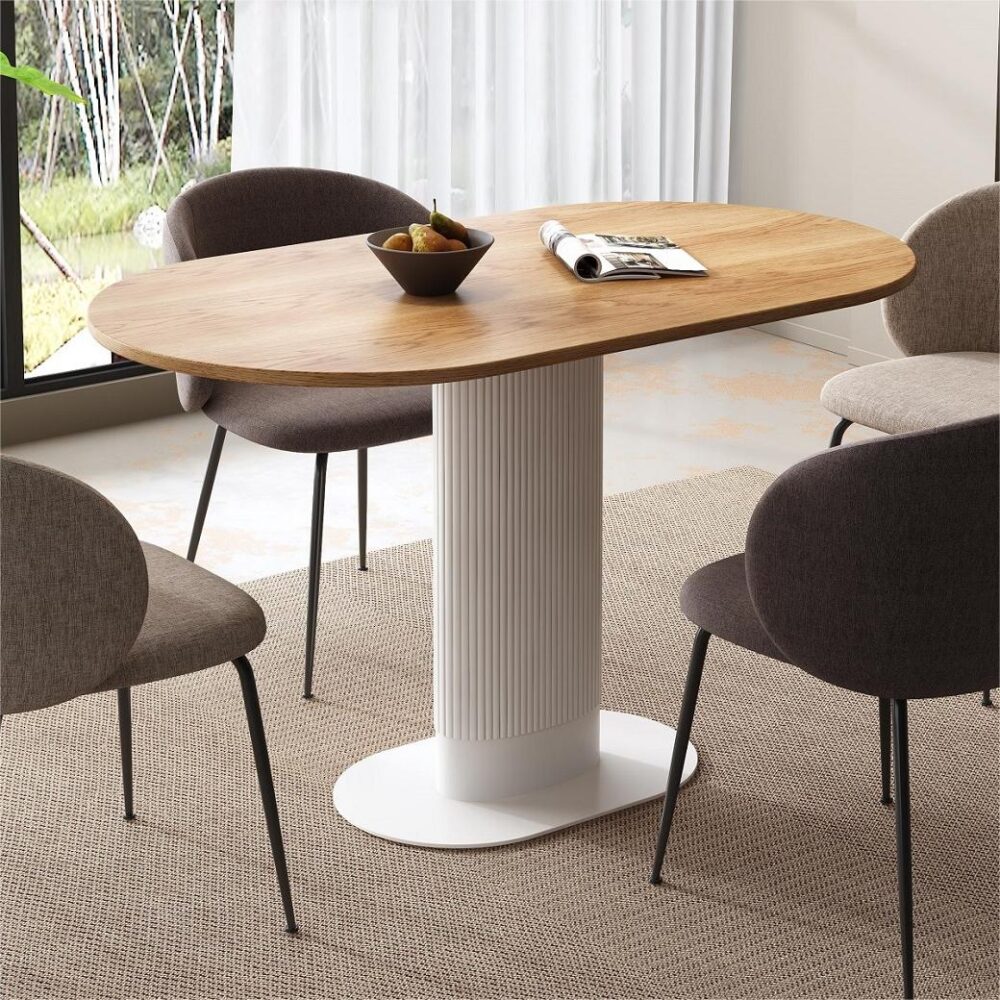 V264-DNT-415C-NTR-13M-167554-00 Clara Gather Round Oval Dining Table - Image 1