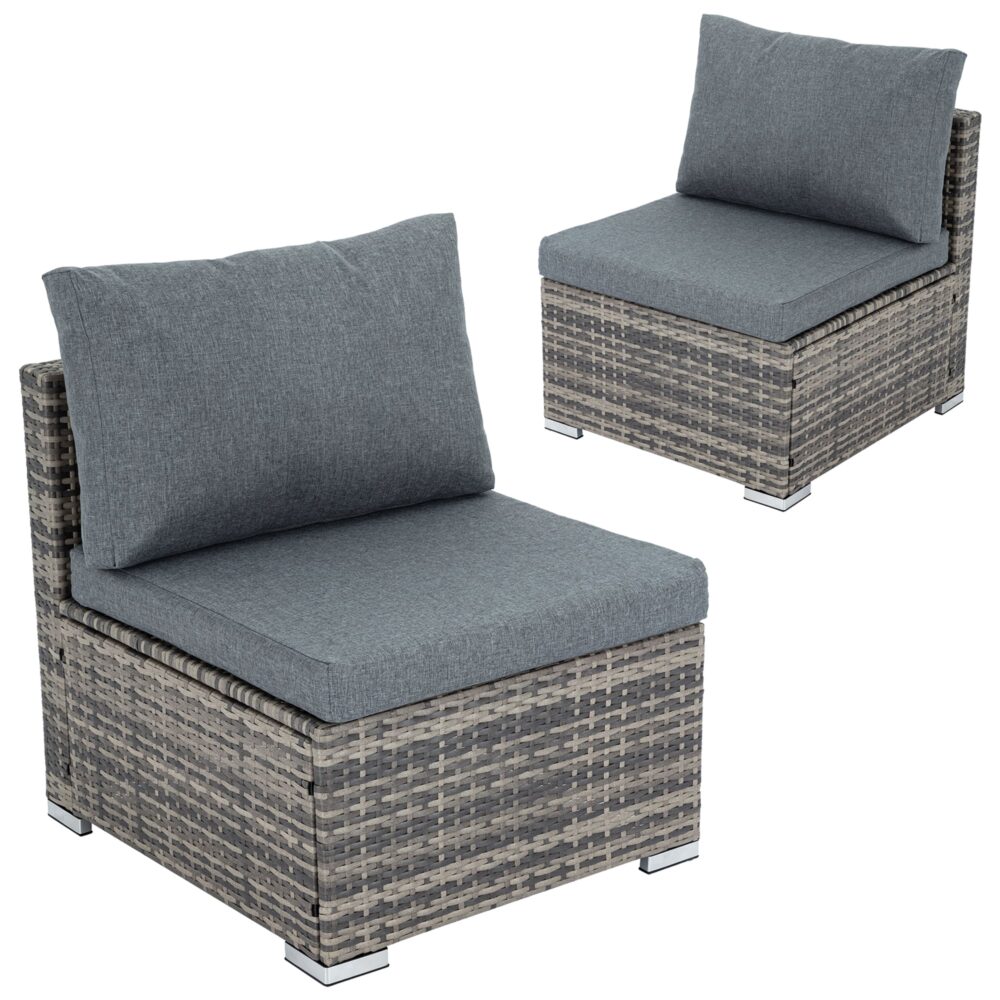 V264-OTF-540S-LGR-NA-1-87820-00 Grey Armless Outdoor Sofa Set - Image 1