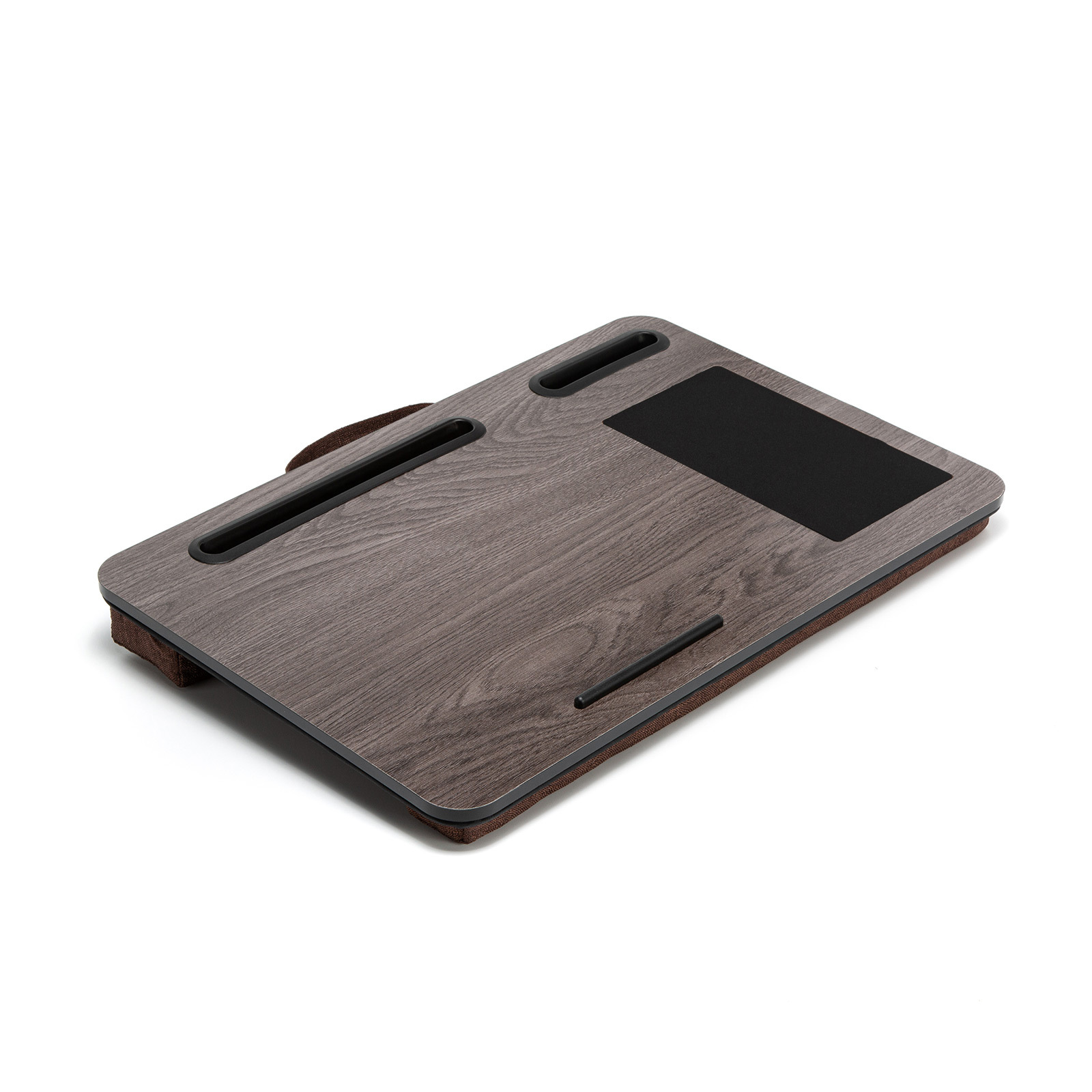 V274-FT-GO27-LD-IGO-FT-GO27-LD-IGO-00 Lap Desk Laptop Stand Phone Tablet Holder Mousepad Cushioned Lapdesk IRON GREY OAK - Image 1