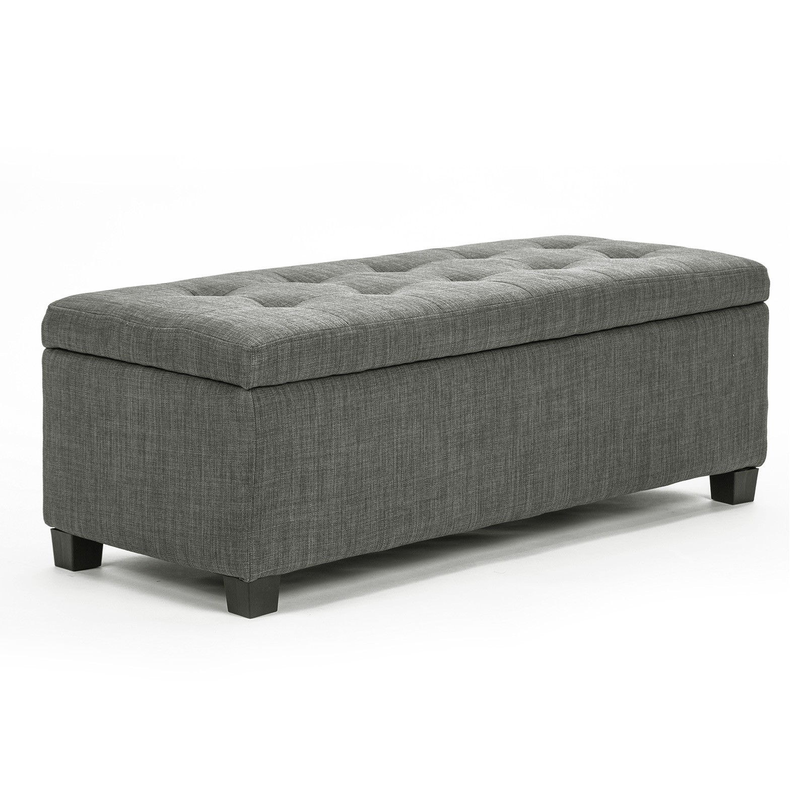 V274-FT-GQ003-DGY-202505141437-00 Storage Ottoman Stool 102cm Fabric DARK GREY - Image 1