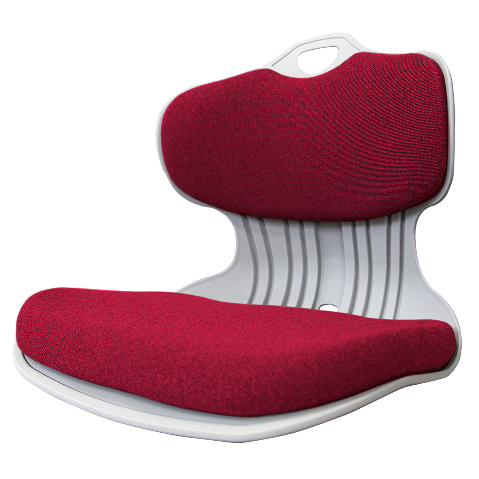V274-FT-SLDC-RD-67307-00 Slender Chair Posture Correction Seat Floor Lounge Padded Stackable RED - Image 1