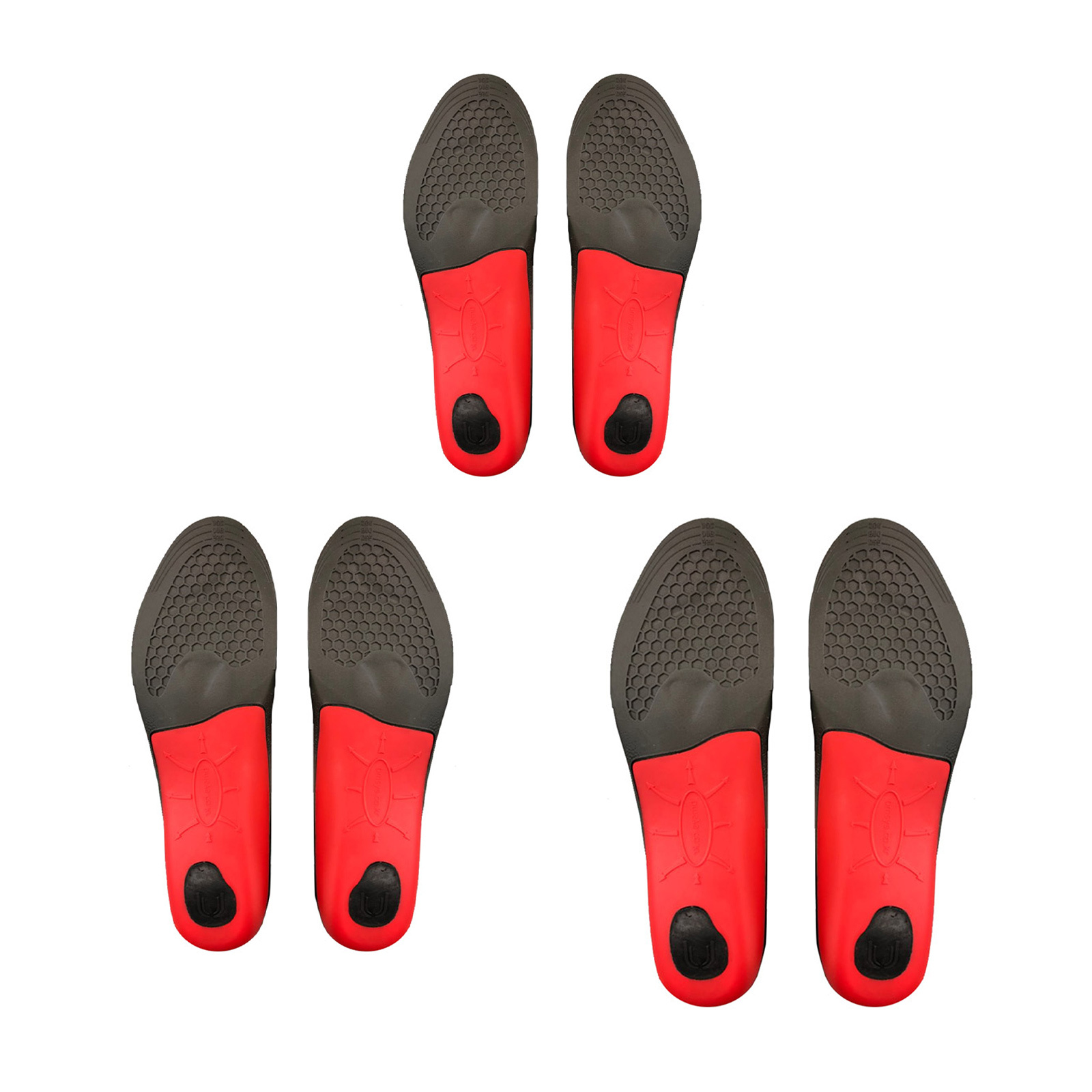 V274-GM-BI-INSOLE-FL-SML-52596-00 Full Whole Insoles Shoe Inserts 3-Size Combo Arch Support Foot Pads - Image 1