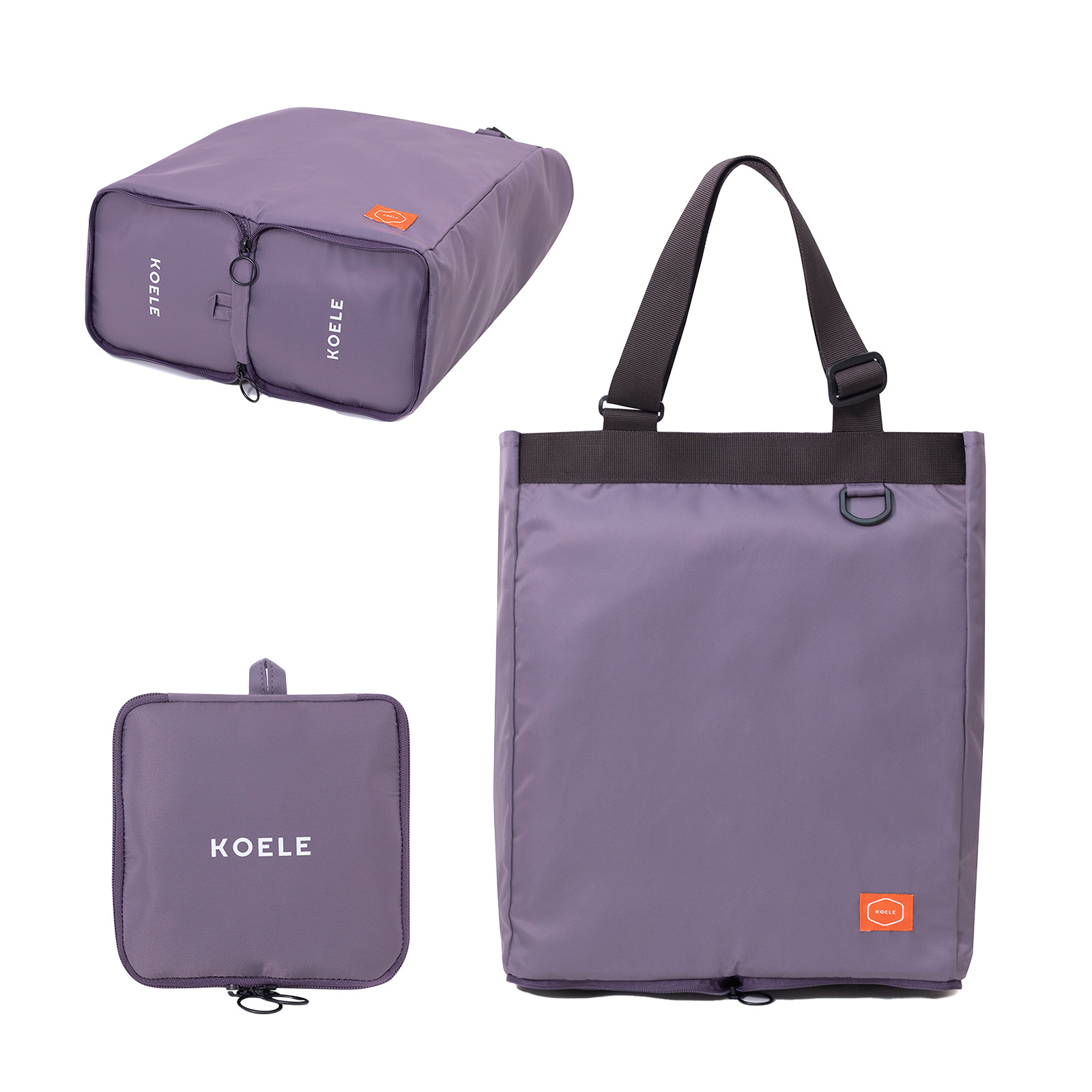 V274-GM-KOEBAG-SUDER-VT-GM-KOEBAG-SUDER-VT-00 Shopper Bag Tote Bag Foldable Travel Laptop Grocery Nylon KO-SHOULDER PURPLE - Image 1