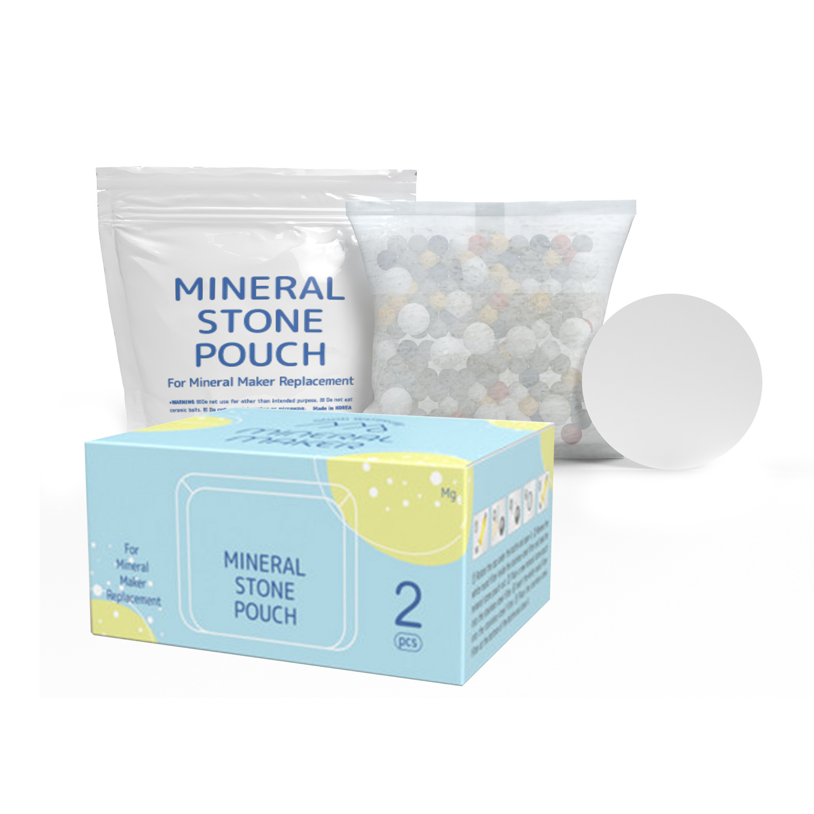 V274-HA-AM-MINSTONE-2P-141208-00 2X Alkaline Mineral Maker Stone Pouch Water Filter Pad Replacement Ceramic Balls - Image 1