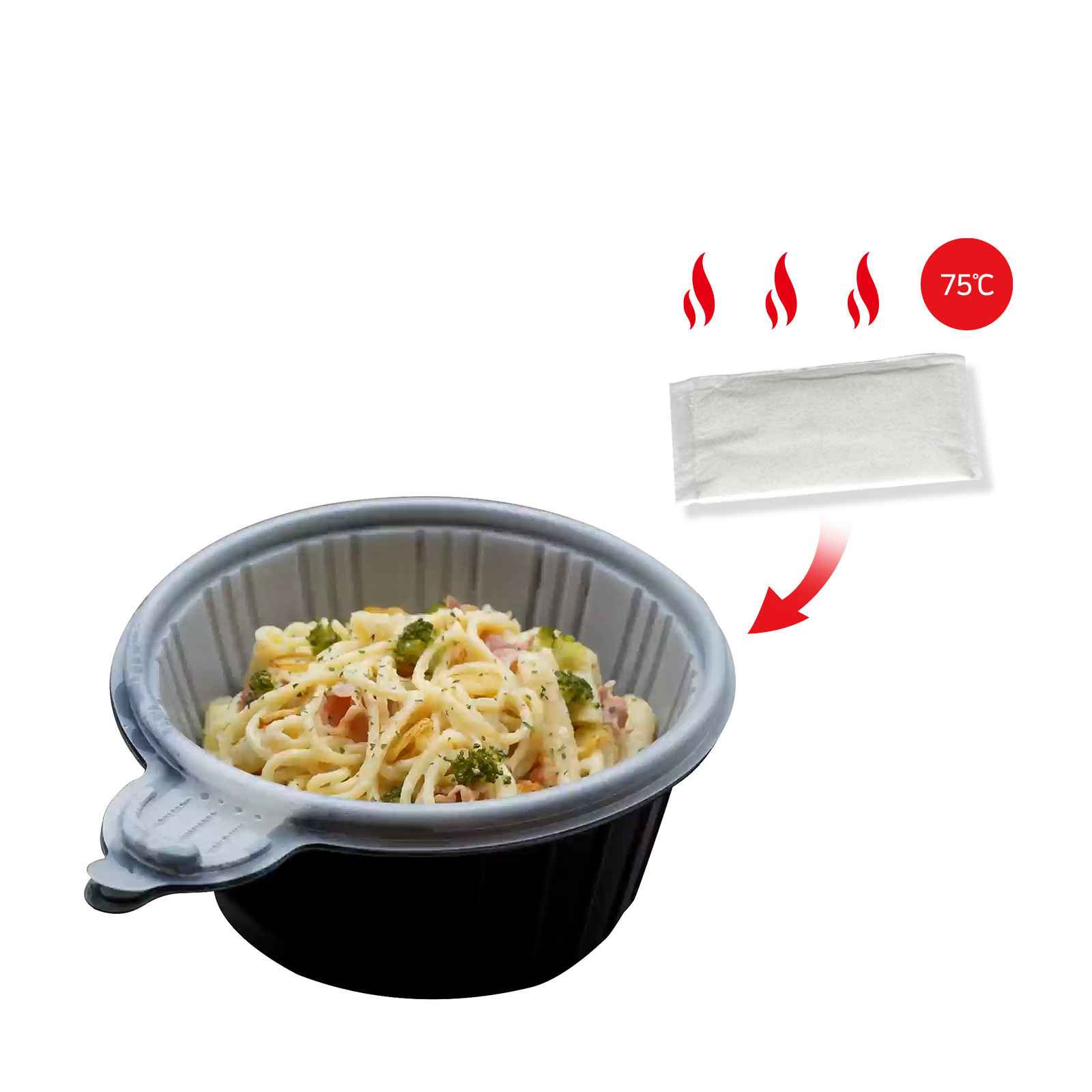 V274-HA-SR-11HE-83972-00 20 Pack Dalat Heating Lunch Box Container 23cm Round + Heating Bag - Image 1