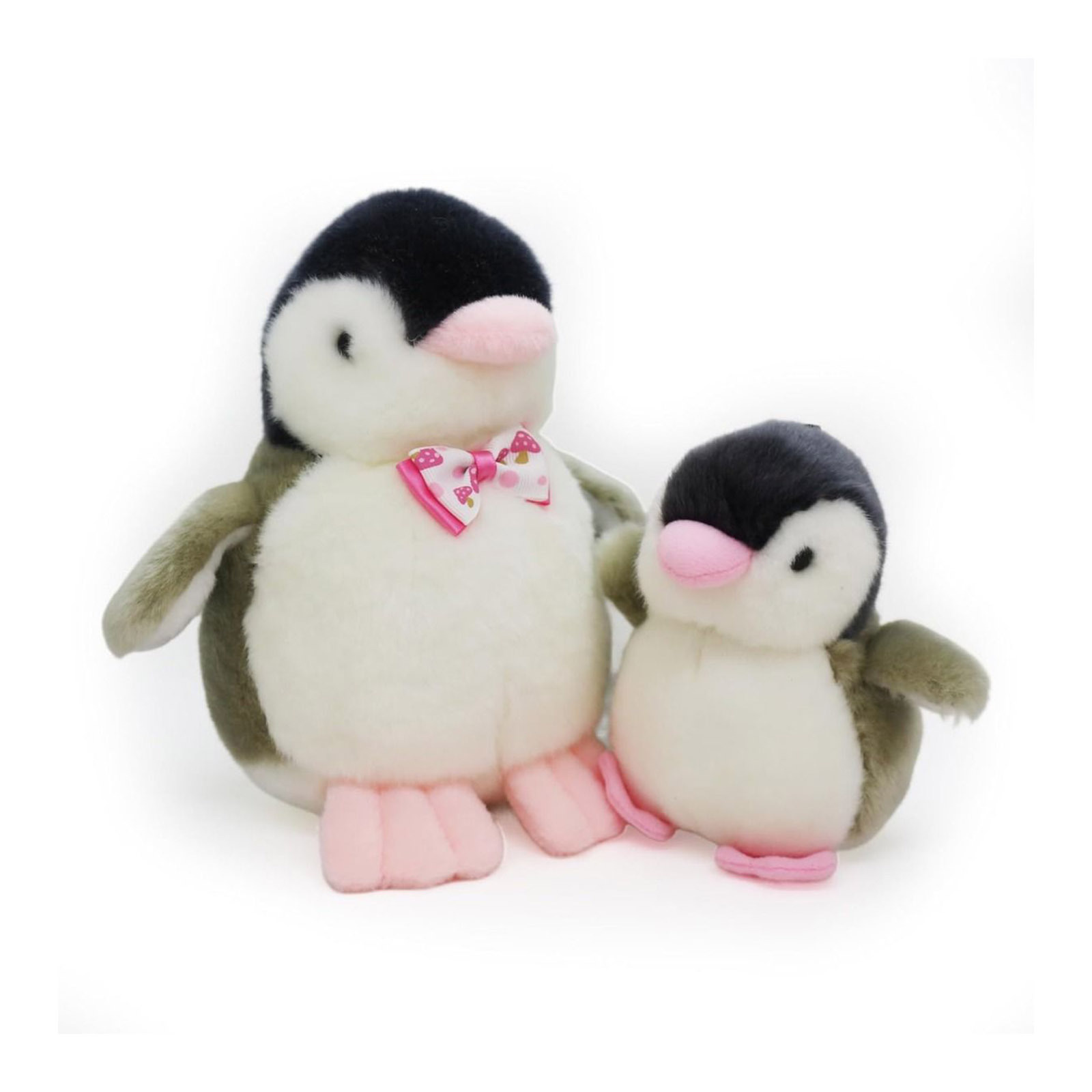 V274-TOY-KN-F-PLUSPNG2P-209849-00 2X Plush Penguin Keychain Or Doll With Sound Activation GREY - Image 1
