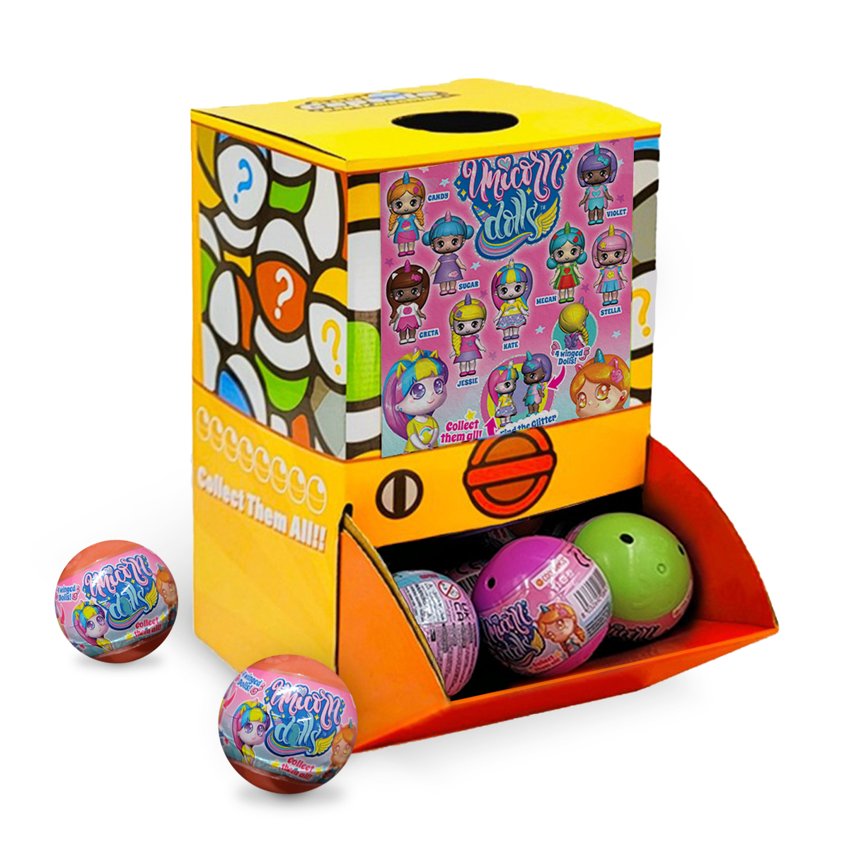 V274-TOY-KN-IGT-UNICFIG-50-208860-00 40X Kenisy Unicorn Dolls Toy Capsules 50mm Collectible Gacha in Display Box - Image 1