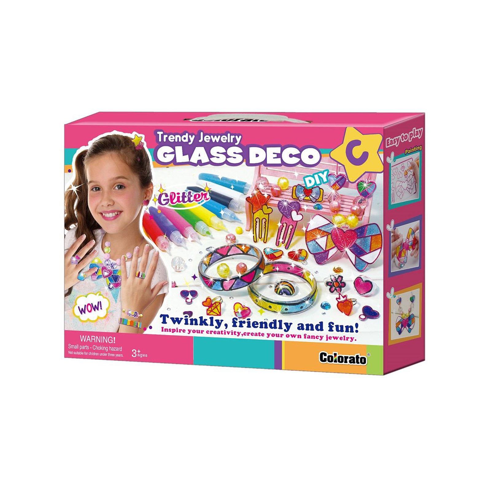 V274-TOY-KN-TAAC051-2-209854-00 Colorato Trendy Jewellery Glass Art Deco - DIY Craft Kit for Kids Painting Set - Image 1