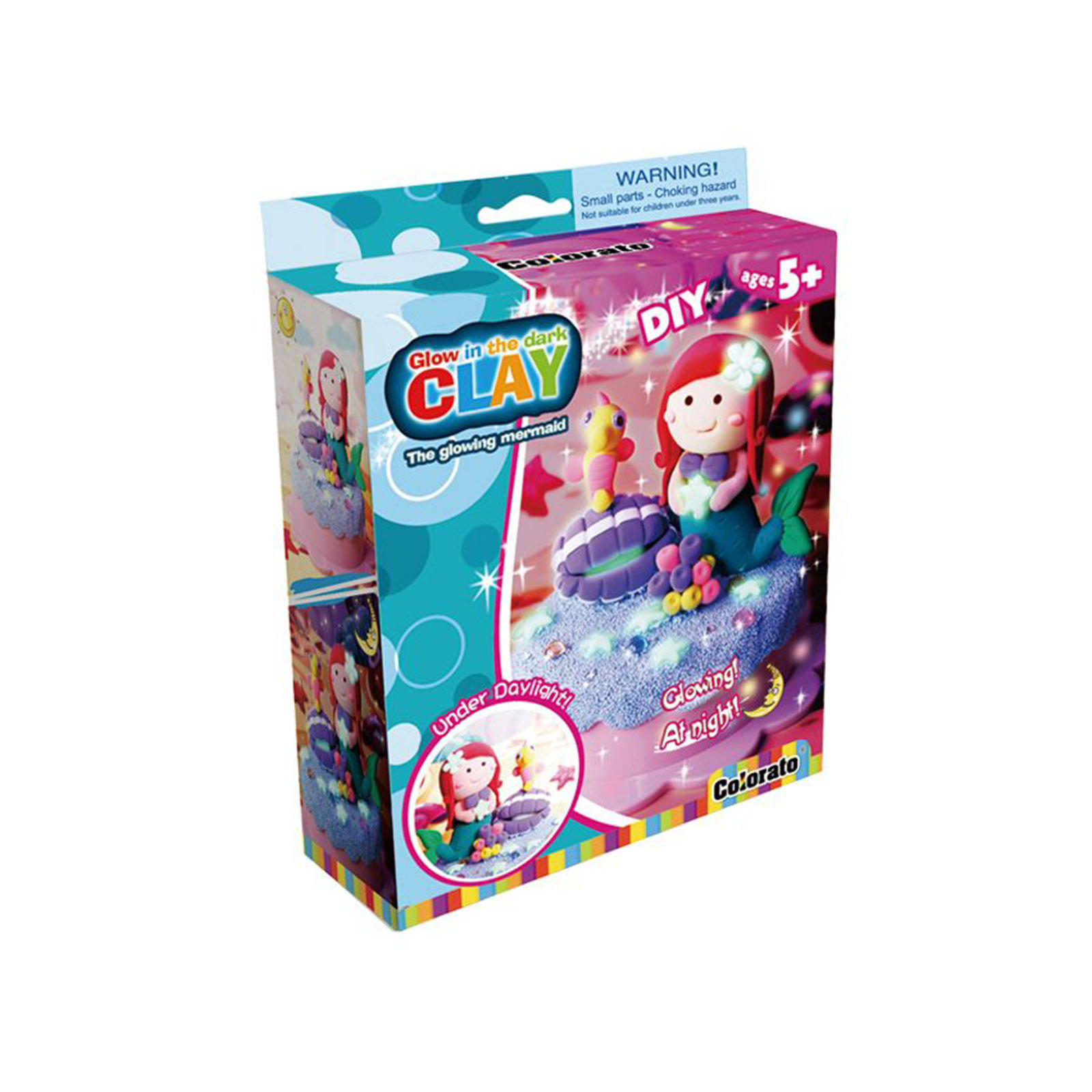 V274-TOY-KN-TAPD510X-209857-00 Colorato Mermaid Glow Set - Glow-in-the-Dark Super Clay DIY Craft Kit for Kids - Image 1