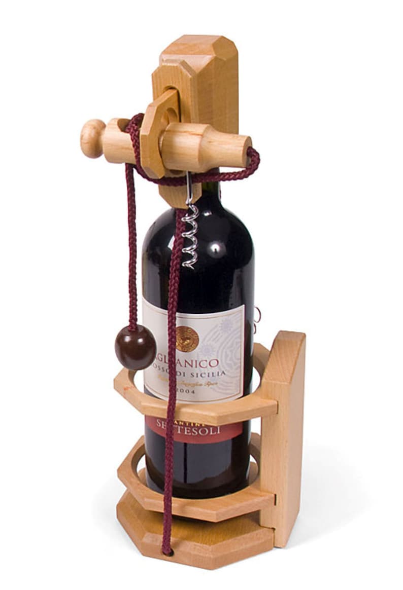 V277-WSLP-190271-00 Wine Stopper Lock Puzzle - Party Puzzle- cant drink it until you crack the lock-party fun - Image 1