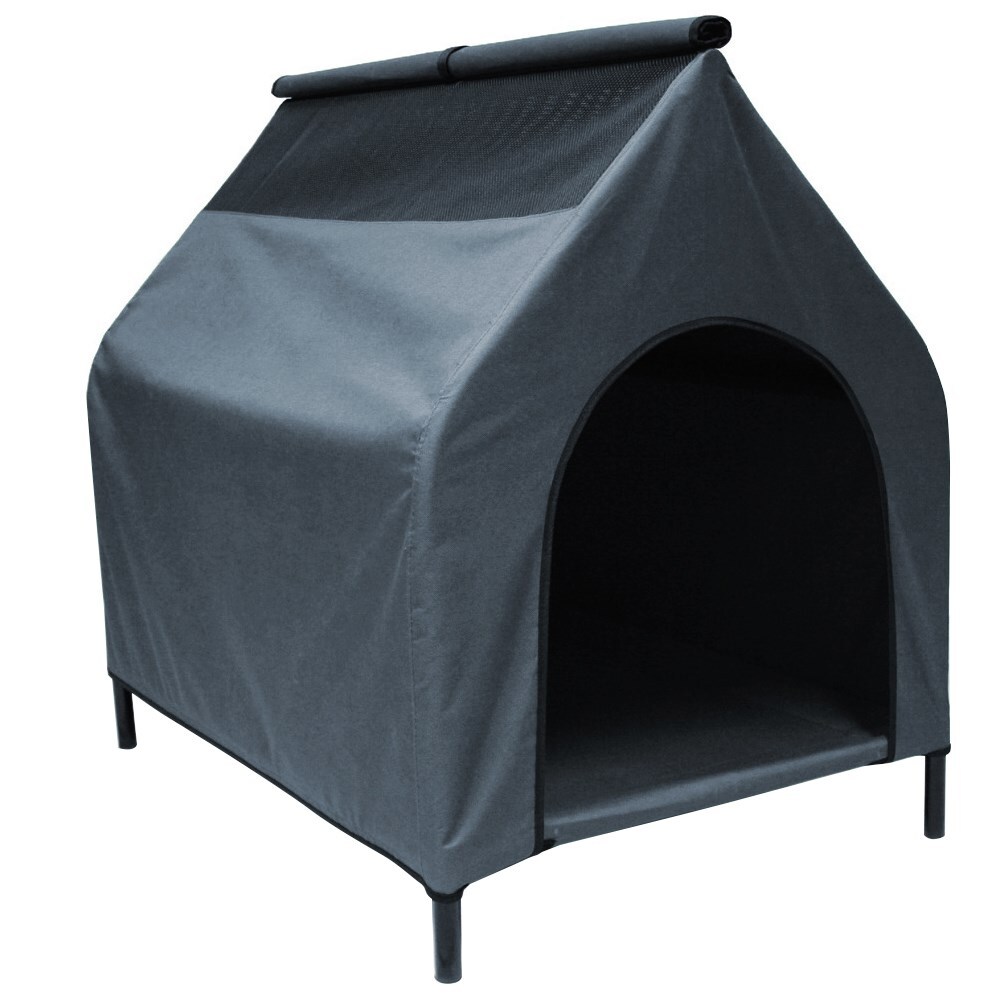 V278-78426-72135-00 Grey XL Waterproof Portable Flea and Mite Resistant Dog Kennel House Nest Outdoor Indoor - Image 1