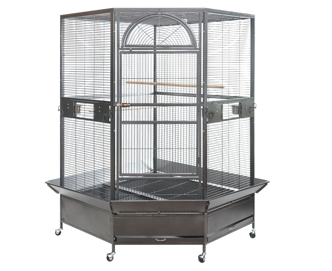V278-B074-XXL-185CM-71305-00 YES4PETS 185cm XXL Corner Bird Cage Pet Parrot Aviary Perch Castor Wheel - Image 1
