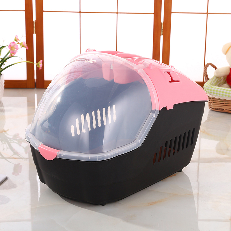 V278-BP239-CARRIER-M-PINK-67800-00 YES4PETS Medium Portable Travel Dog Cat Crate Pet Carrier Cage Comfort With Mat-Pink - Image 1
