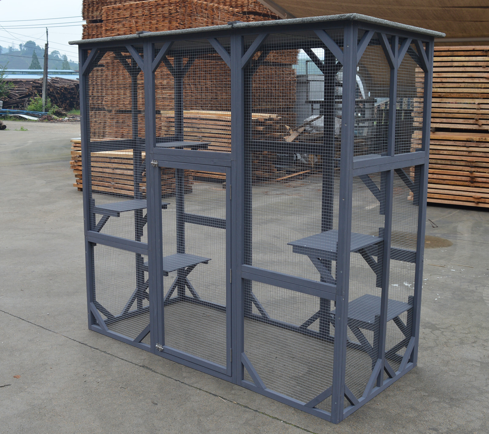 V278-CH448-73642-00 YES4PETS XXL Pet Cat Bird Ferret Shelter Condo with Escape Door Wooden Kitten Cage House - Image 1