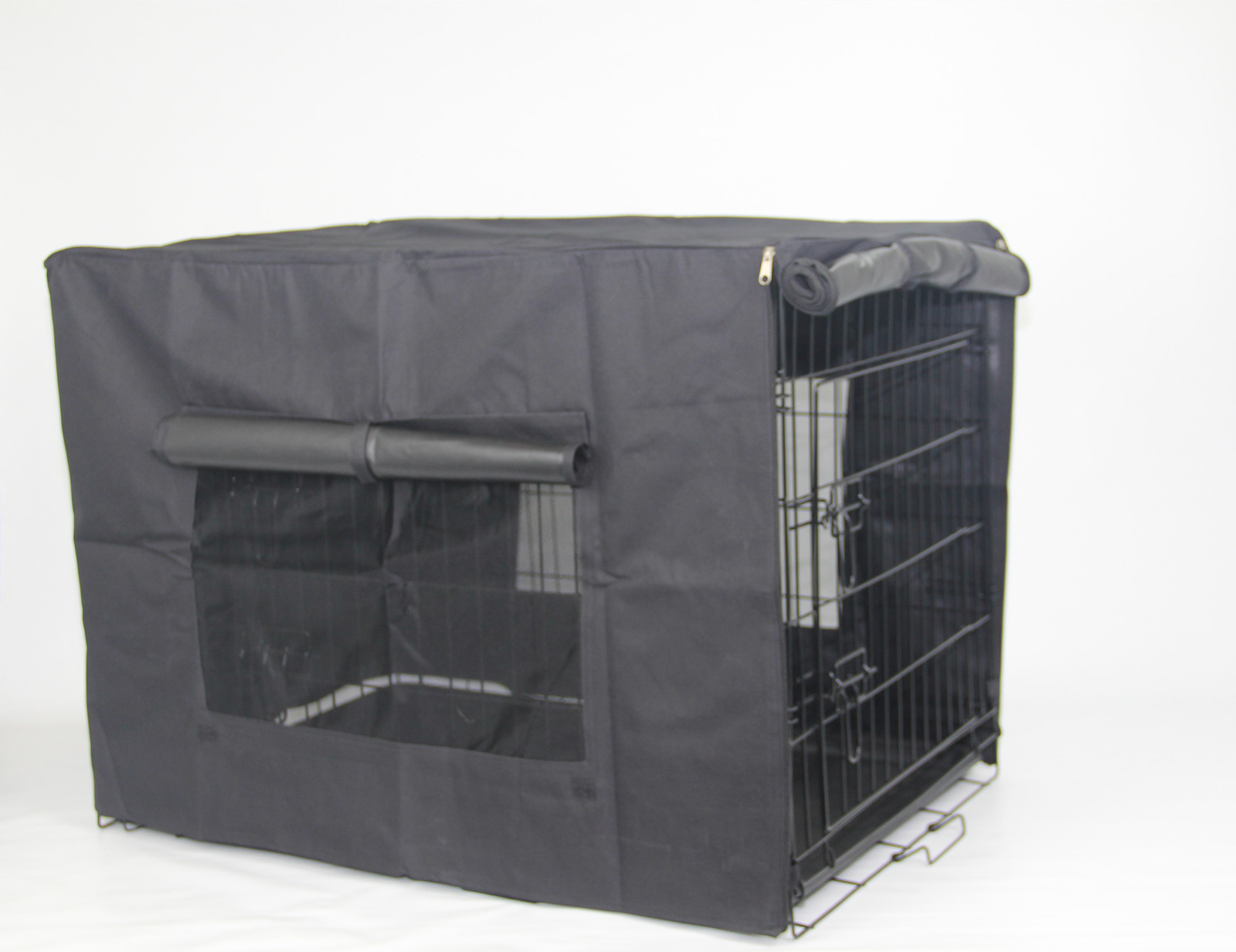 V278-CR24-W-COVER-BK-69443-00 YES4PETS 24' Portable Foldable Dog Cat Rabbit Collapsible Crate Pet Cage with Cover - Image 1