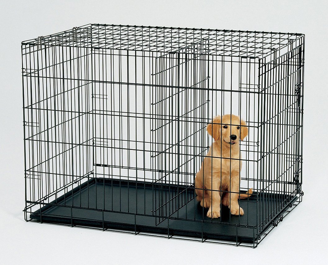 V278-CR36WDIVIDER-85613-00 YES4PETS 36' Collapsible Metal Dog Cat Crate Cage Cat Carrier With Divider - Image 1