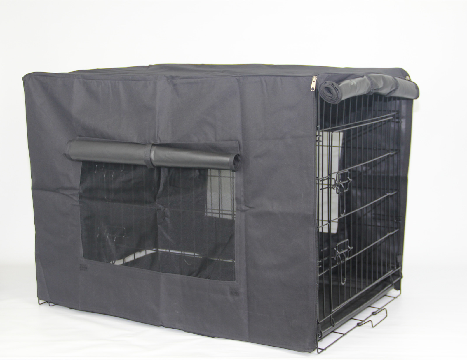 V278-CR42-W-COVER-BK-69444-00 YES4PETS 42' Portable Foldable Dog Cat Rabbit Collapsible Crate Pet Rabbit Cage with Cover - Image 1