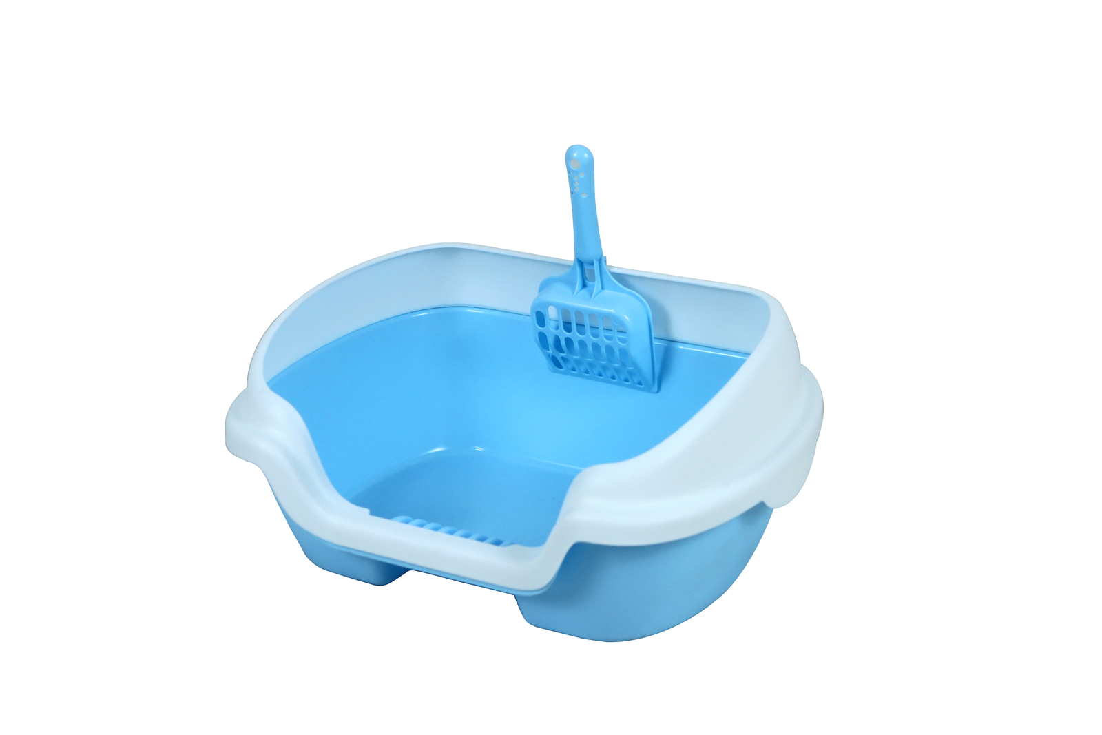 V278-MSP-0001-BLUE-66379-00 YES4PETS Small Portable Cat Rabbit Toilet Litter Box Tray with Scoop Blue - Image 1