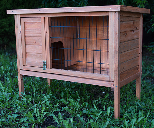 V278-RH040-67779-00 YES4PETS Single Wooden Pet Rabbit Hutch Guinea Pig Cage with Slide out Tray - Image 1