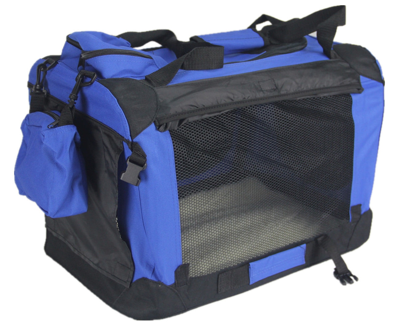 V278-SC9163-XXL_BLUE-85630-00 YES4PETS XXL Foldable Soft Dog Cat Puppy Crate Carrier With Curtain-Blue - Image 1