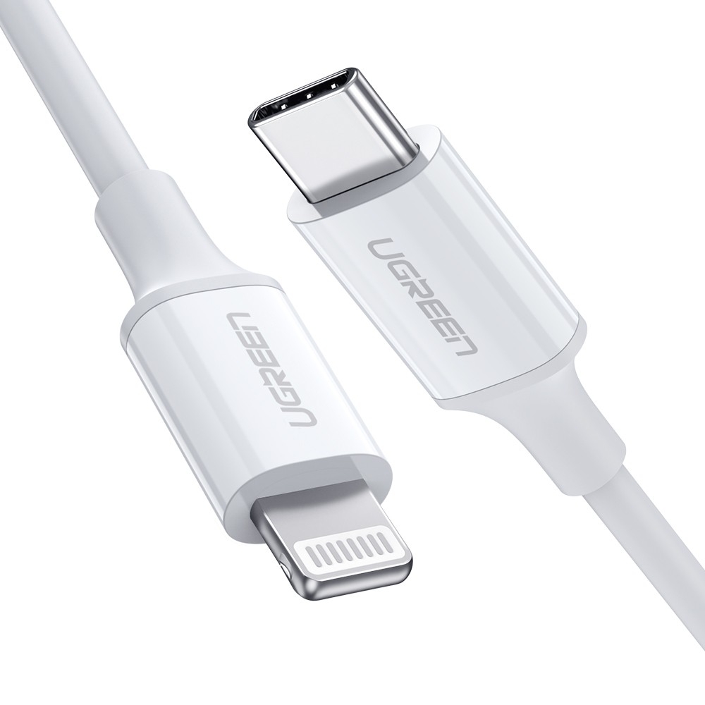 V28-ACBUGN10493-01_16 UGREEN 10493 Type-C to MFI iPhone M/M Cable Rubber Shell 1M White - Image 1