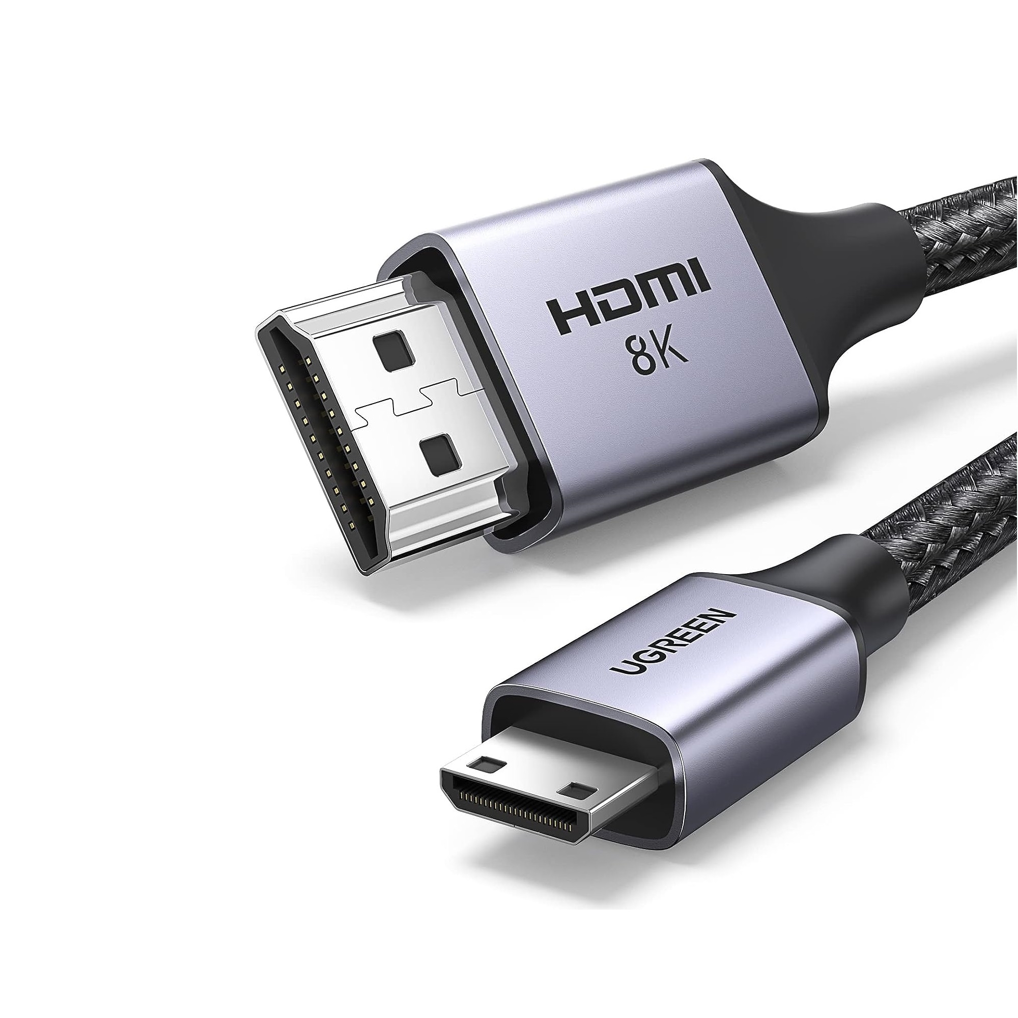 V28-ACBUGN15515-91033-00 UGREEN 15515 8K Mini-HDMI to HDMI Cable 2M - Image 1