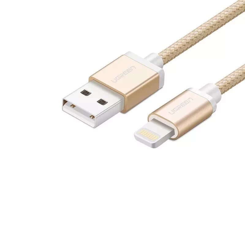 V28-ACBUGN30587_acbugn30587-1_1_1 UGREEN 30587 iPhone 8-pin to USB2.0 Sync & Charging Cable 1M Gold - Image 1