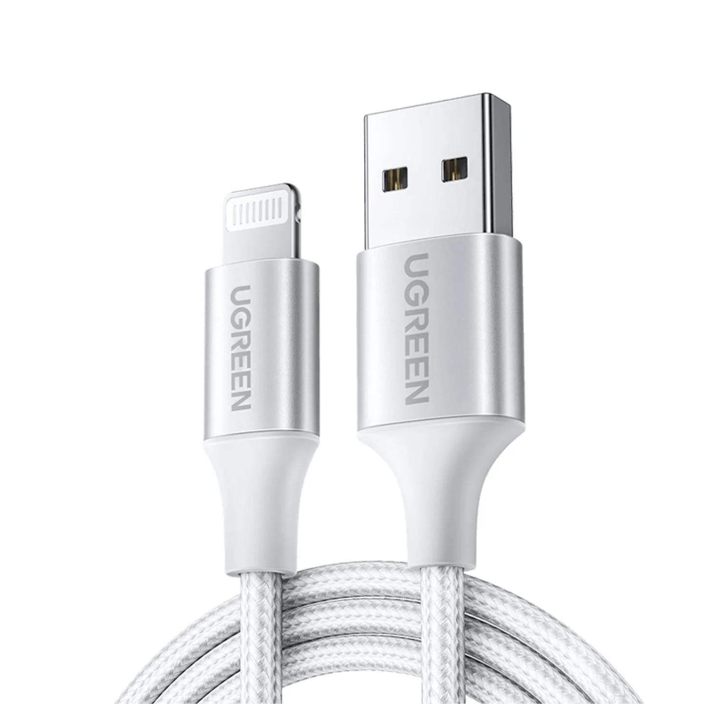 V28-ACBUGN60163-72232-00 UGREEN 60163 USB-A to 8-pin iPhone Charging Cable 2M Silver - Image 1