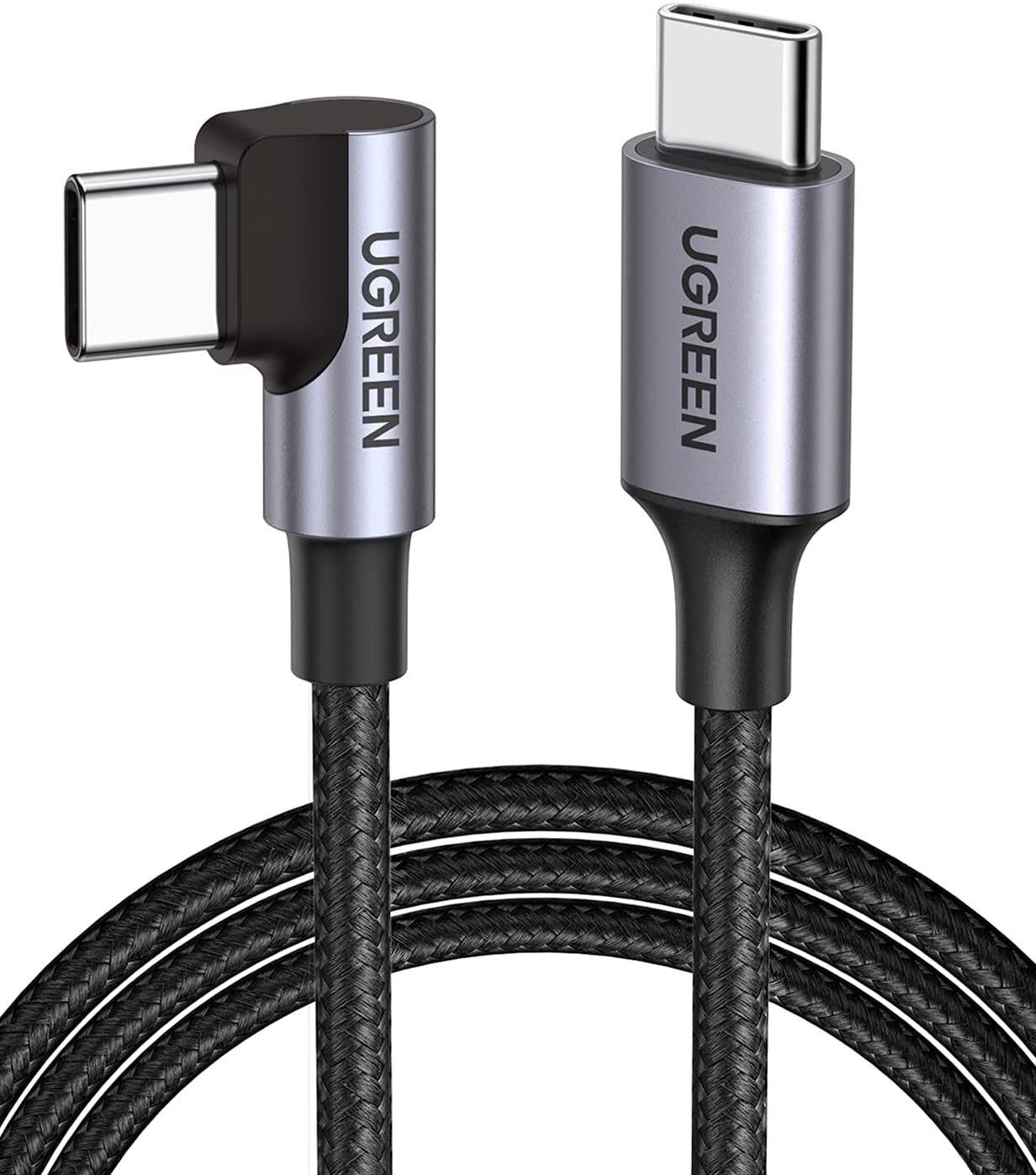 V28-ACBUGN80714_acbugn80714-1_1 UGREEN 80714 USB-C 2.0 to Angle USB-C Cable Black 3M - Image 1