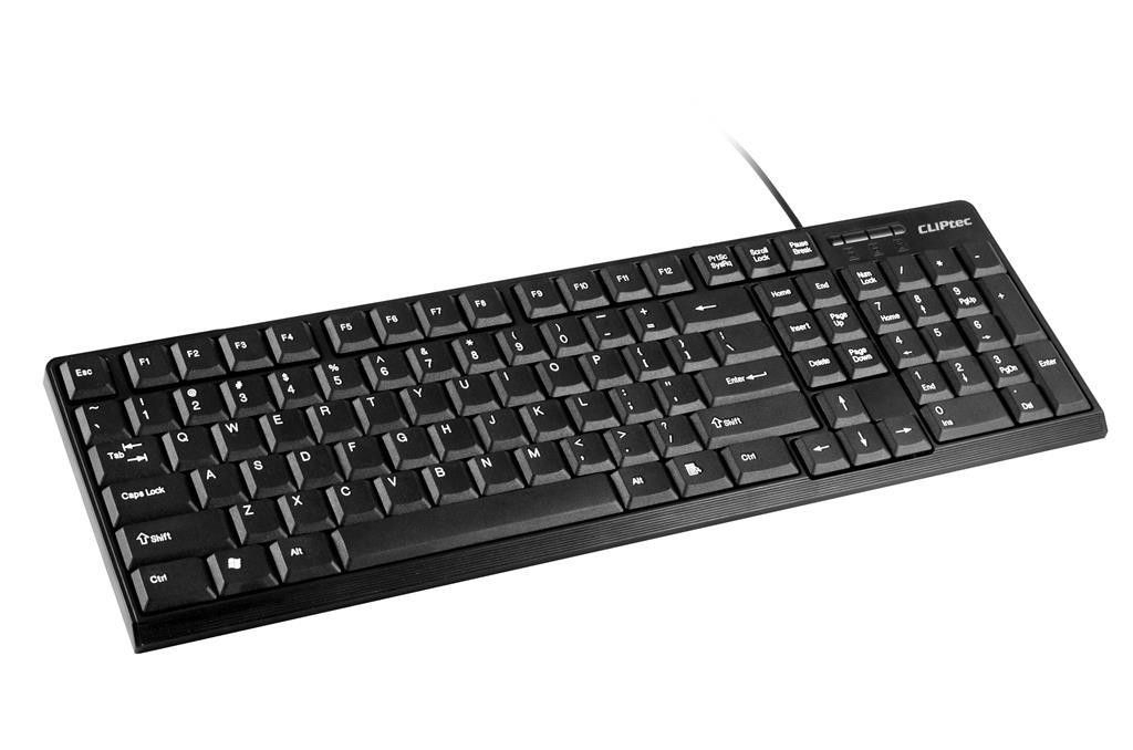 V28-AKBRZK247BK-01_8 CLiPtec KLASSIC USB STANDARD KEYBOARD (SPILL-RESISTANT DESIGN) - Black - Image 1