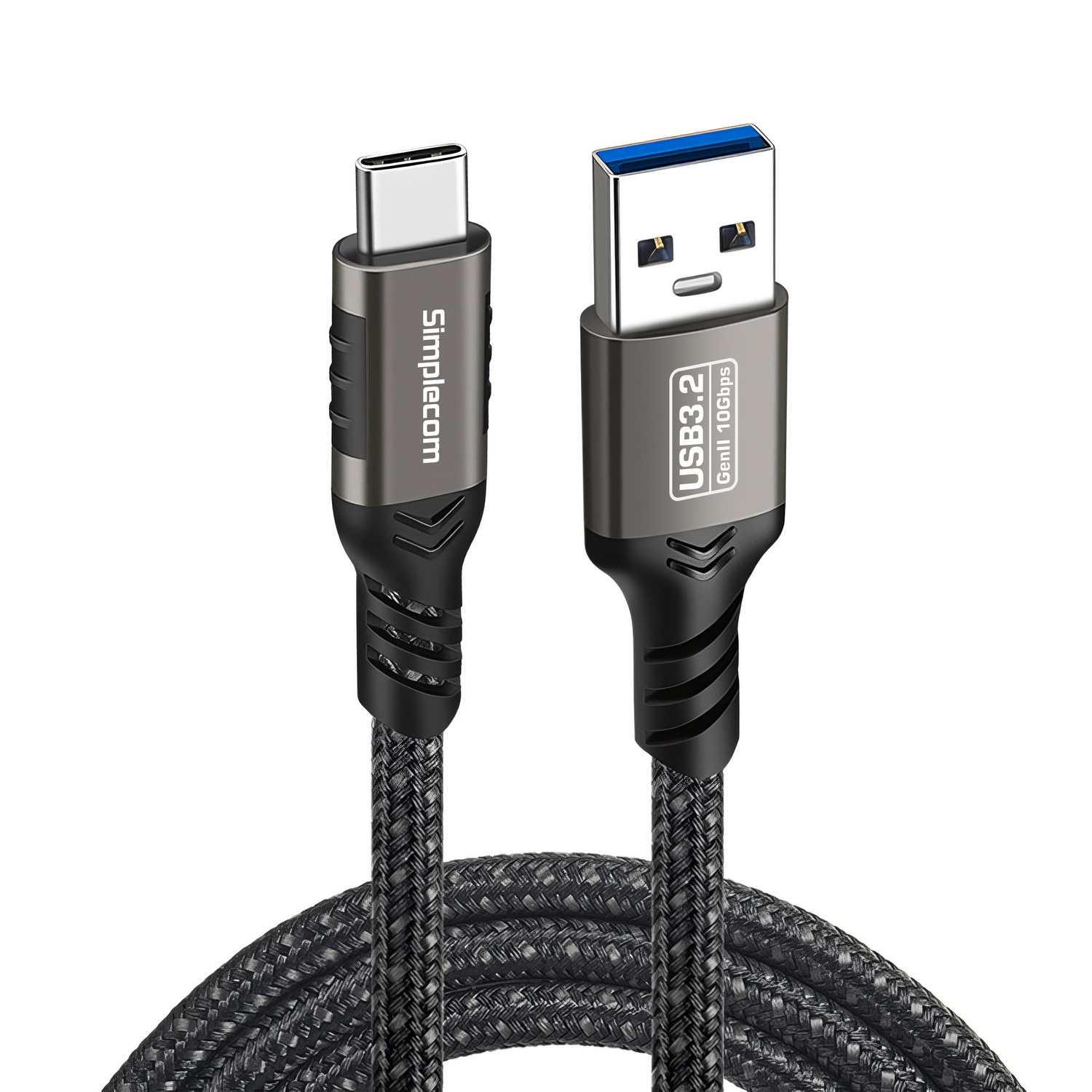 V28-CAU510-86020-00 Simplecom CAU510 USB-A to USB-C Data and Charging Cable USB 3.2 Gen2 10Gbps 1M - Image 1