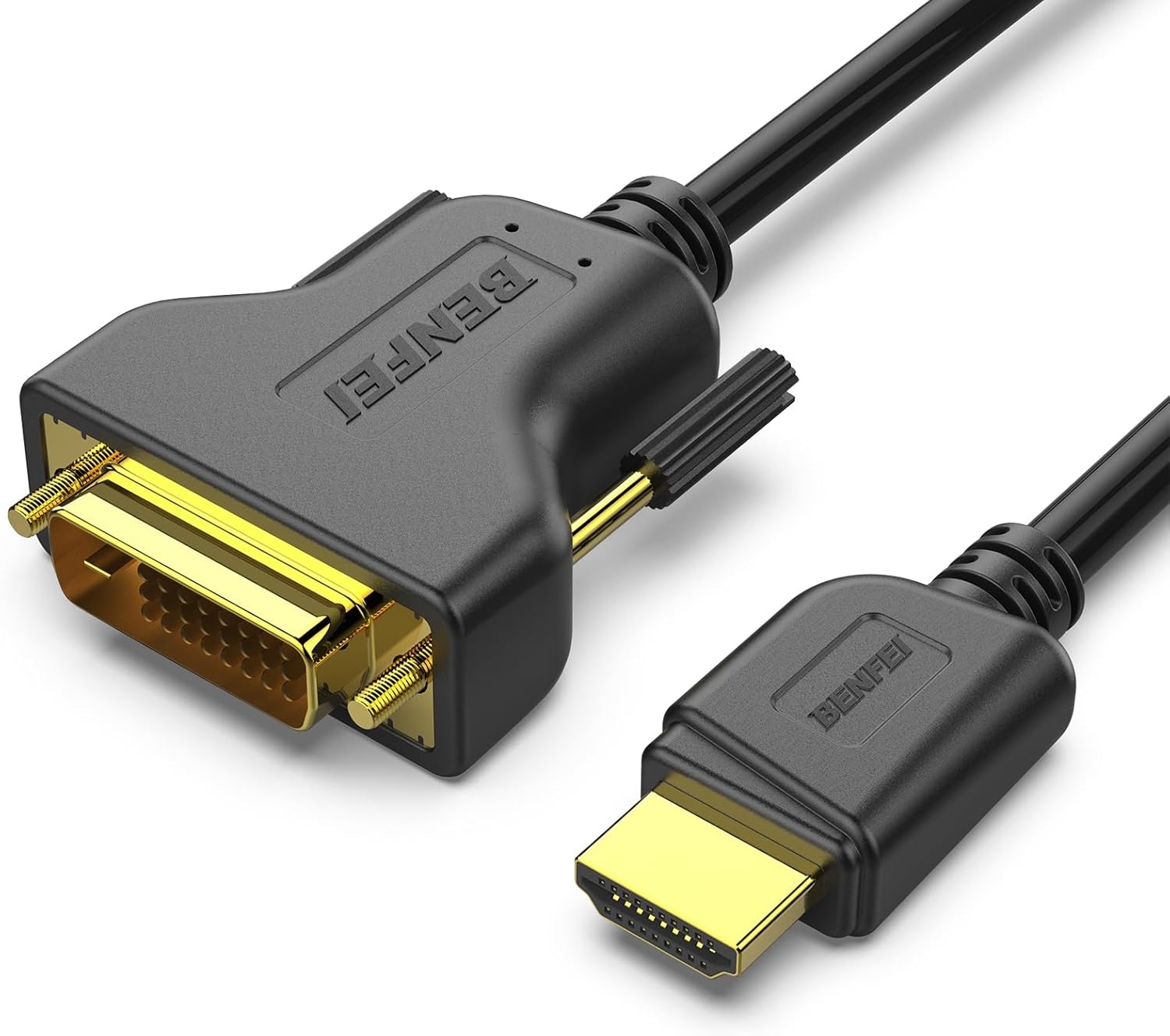 V28-ELEBEN189BK-202502281145-00 BENFEI HDMI to DVI, Bi Directional DVI-D 24+1 Male to HDMI Male High Speed Adapter Cable - Image 1