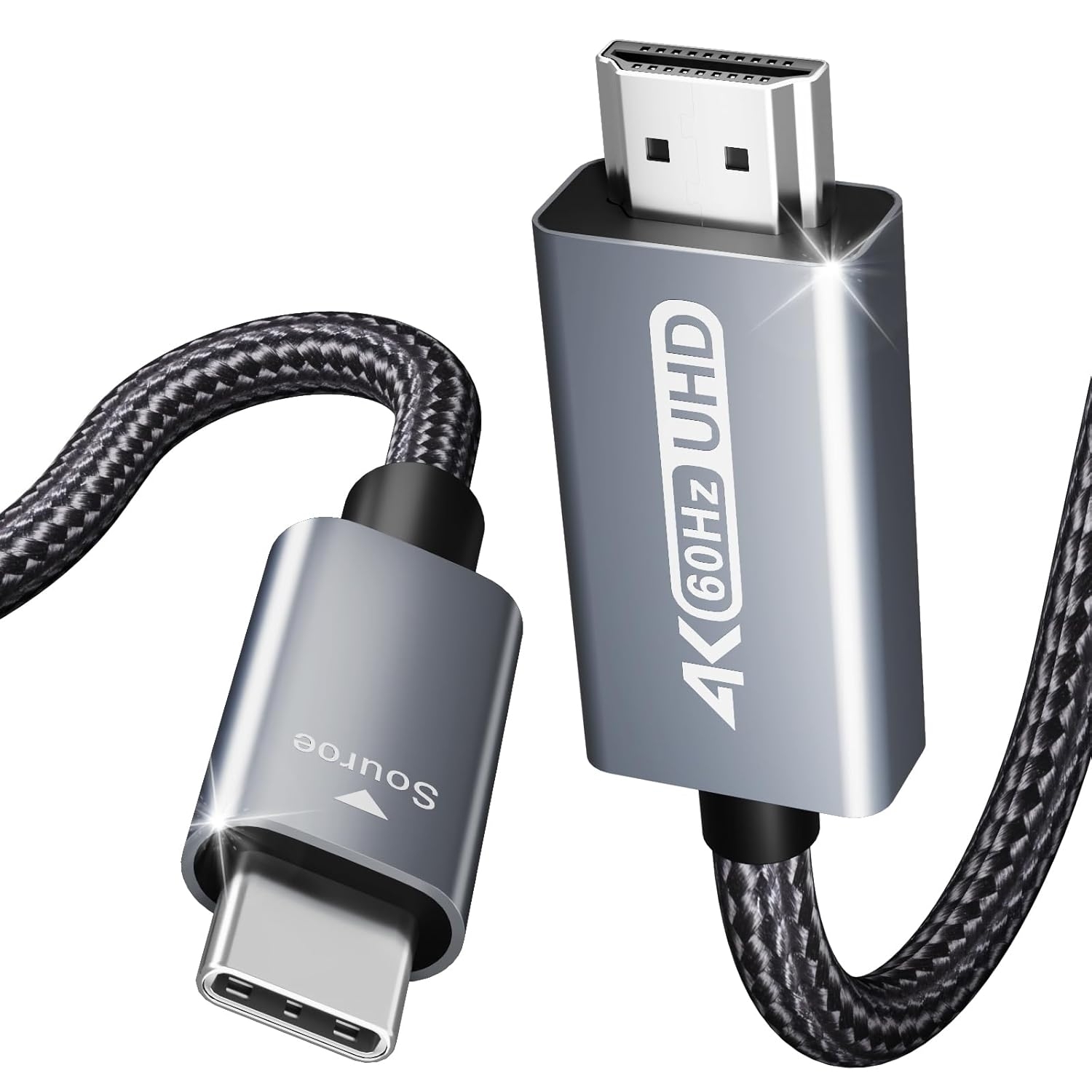 V28-ELEBEN206GY3F-202504171845-00 BENFEI 206GY-3F USB-C to HDMI 0.9M Cable 4K@60Hz, Aluminum Shell, Nylon Braided - Image 1