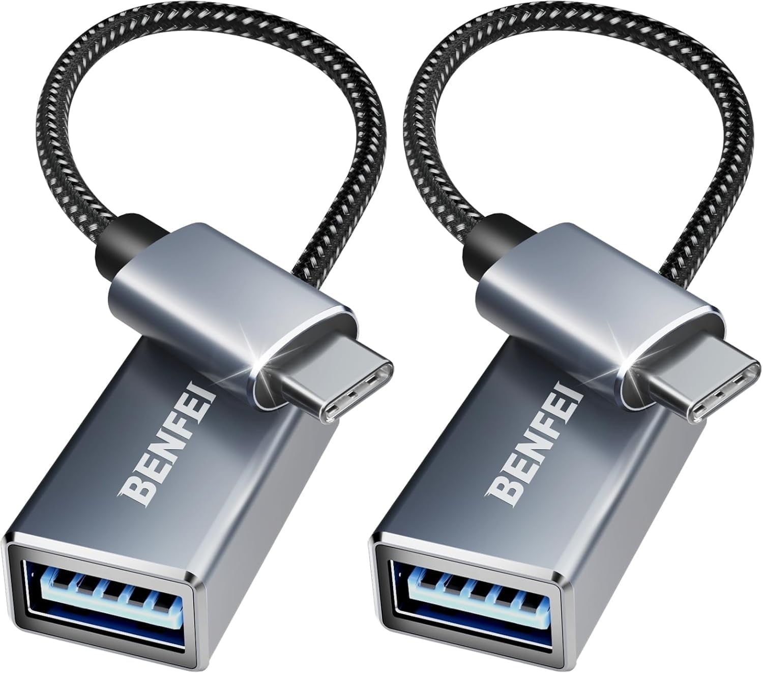 V28-ELEBEN262GY2P-202504171846-00 BENFEI 262GY-2P USB 3.0 USB-C to USB-A Adapter (2-pack) - Image 1