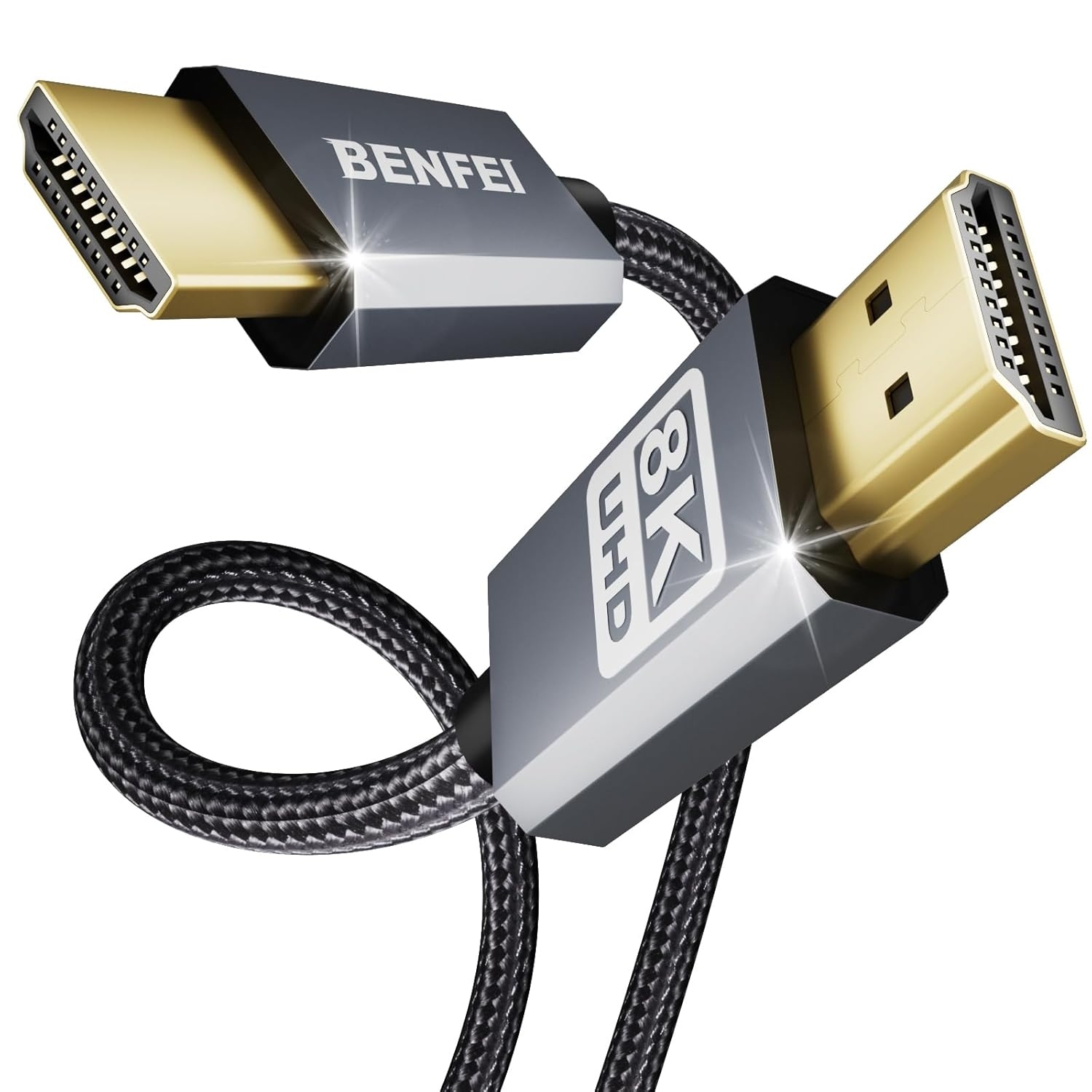 V28-ELEBEN358GY10F-202502281153-00 BENFEI 8K HDMI to HDMI Cable, Nylon Braided 3m - Image 1