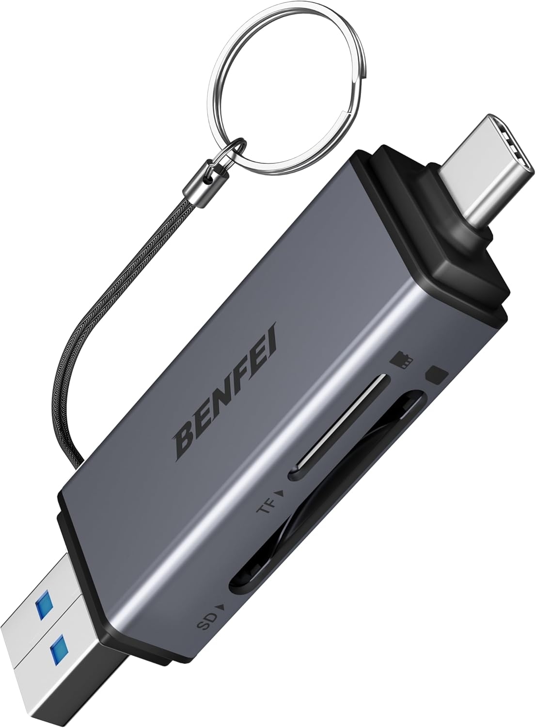 V28-ELEBEN381GY-202502281201-00 BENFEI SD Card Reader, USB C to SD Micro SD Card Memory Card Adapter - Image 1