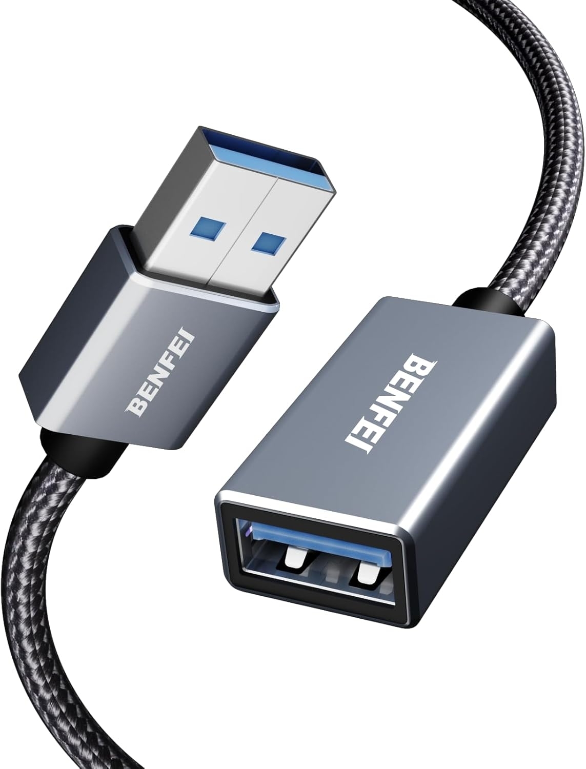 V28-ELEBEN393GY1M-202502281201-00 BENFEI USB3.0 AM to AF Extension Cable 1M - Image 1