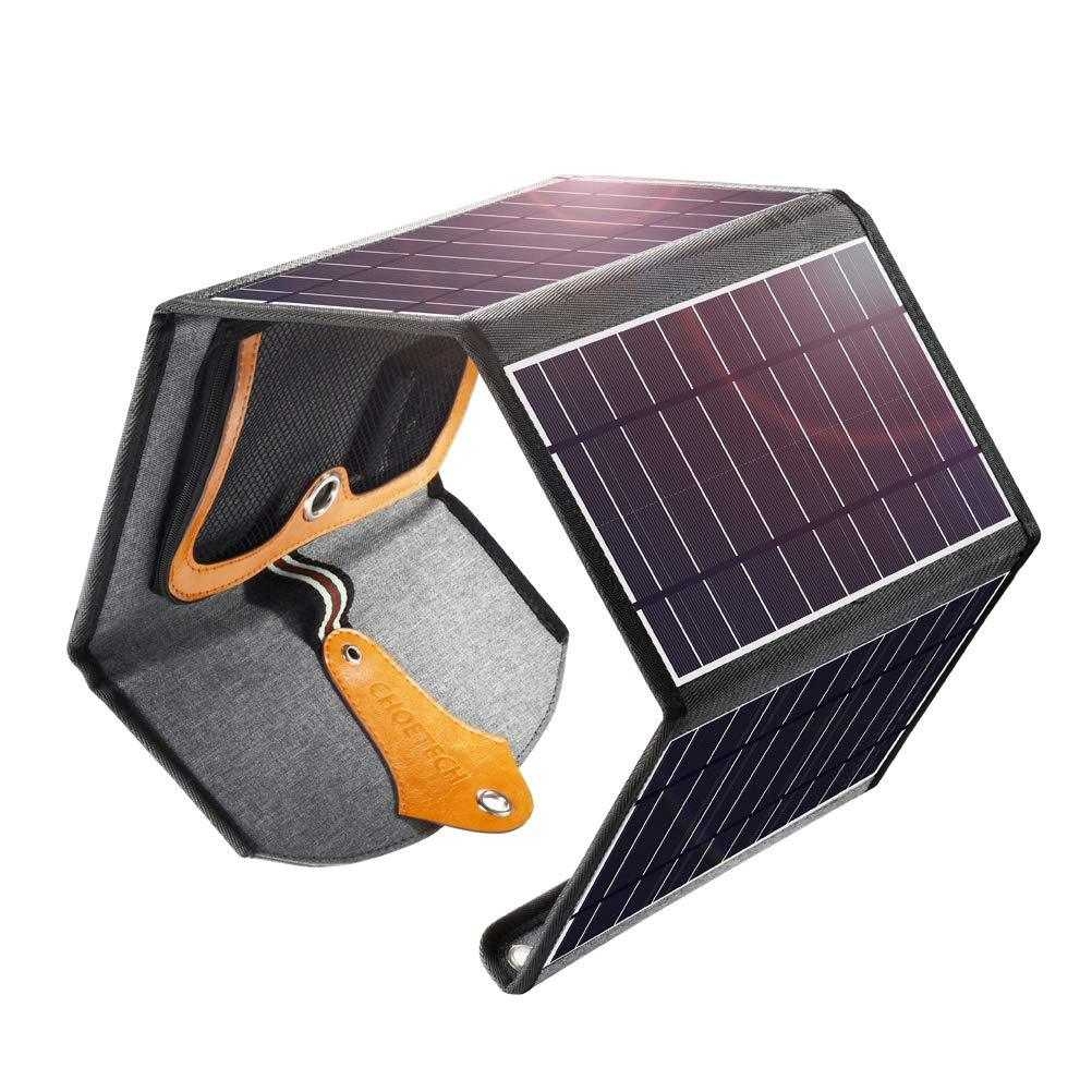 V28-ELECHOSC005_elechosc005-1_1 CHOETECH SC005 22W Portable Waterproof Foldable Solar Panel Charger (Dual USB Ports) - Image 1