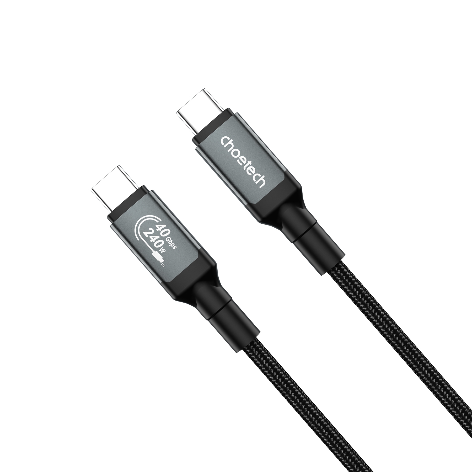V28-ELECHOXCC1042-202506190742-00 CHOETECH XCC-1042 Gen3.0 USB4.0 with 8K @ 60hz Video & Audio 240W USB-C to C Braided Cable 2M - Image 1